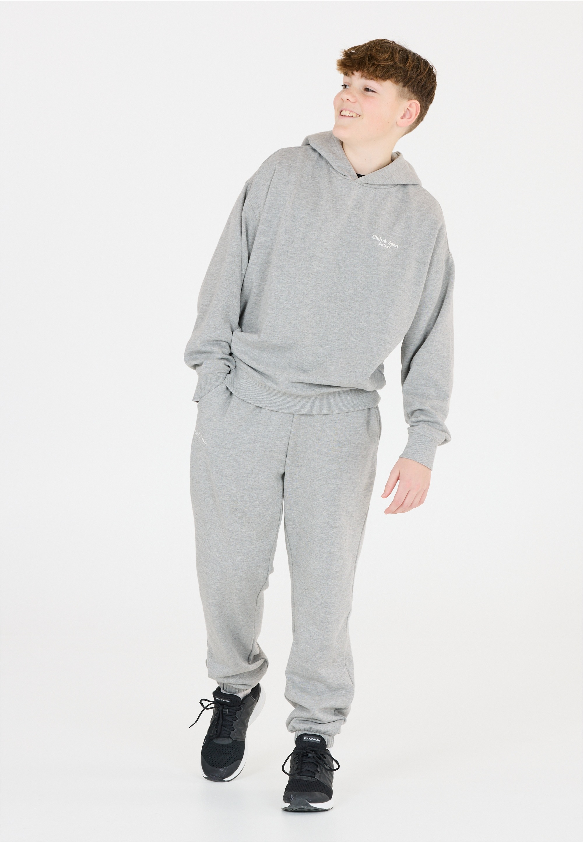 Kapuzensweatshirt LES'ARCS "Lea", Mädchen, Gr. 164, grau, 65% Polyester, 35% Baumwolle, unifarben, normal, ohne Ausschnitt, Sweatshirts, mit atmungsaktiver Eigenschaft
