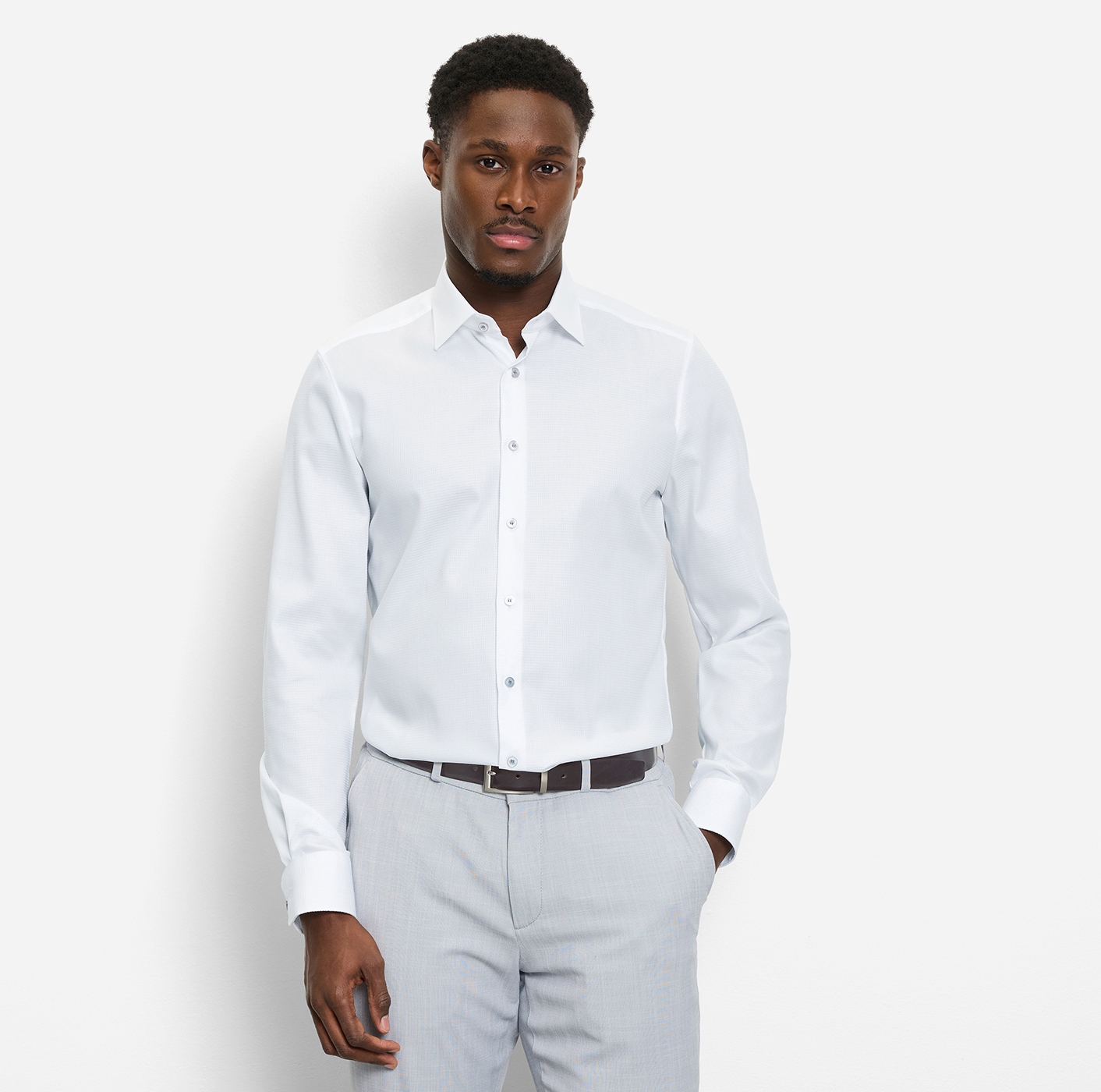 OLYMP Langarmhemd "Level Five" Under-Button-down-Kragen, Businesshemd, body fit, fein strukturiert