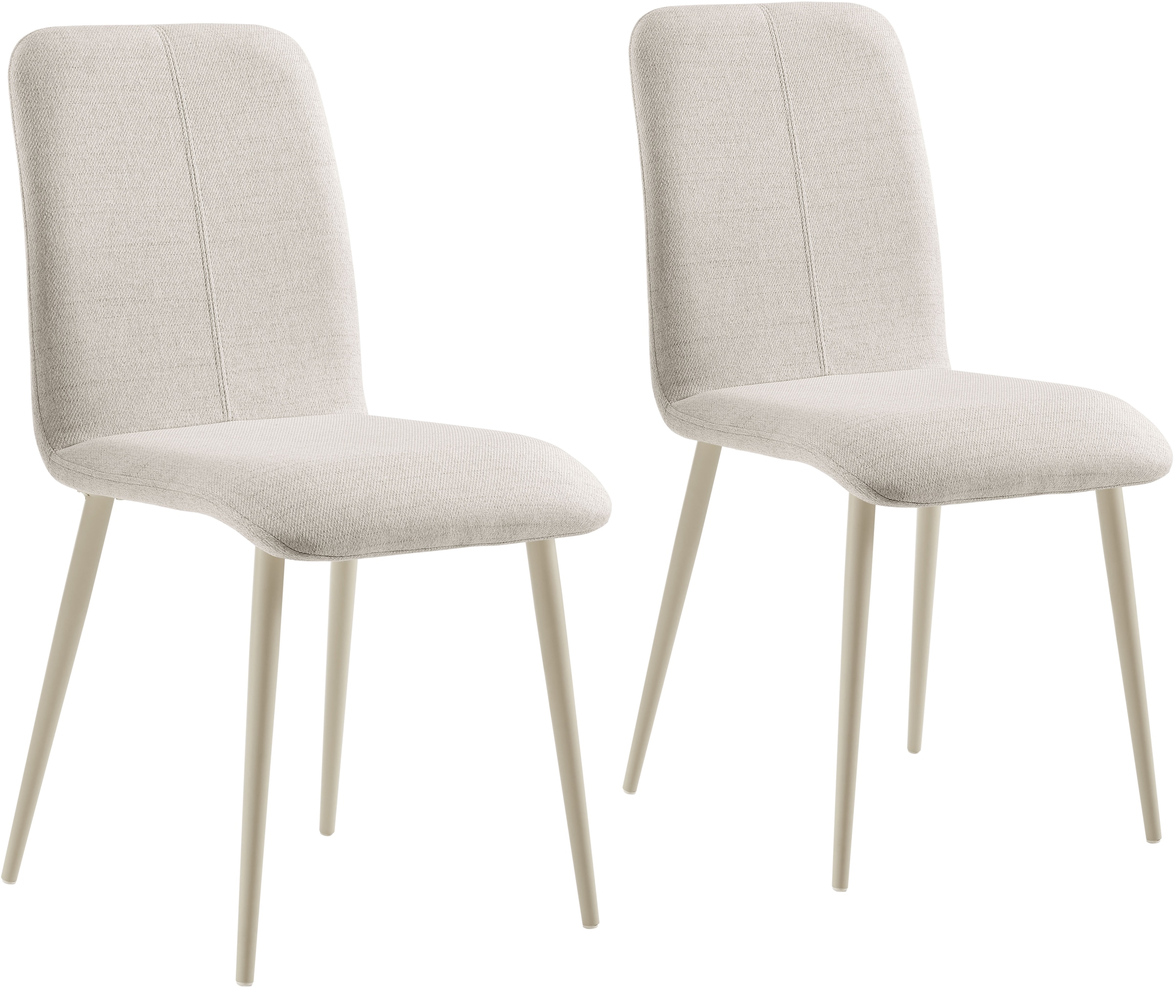 OTTO home Essgruppe »Kryce« Set, 120 cm Esstisch + 2 Stühle + Bank, 4 Stk. tlg. Strukturstoff, robustem Metallgestell, Tischplatte aus Sinterstein