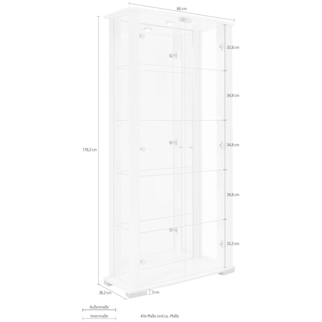 fif möbel Vitrine »STELLA«, Höhe 178 cm | BAUR