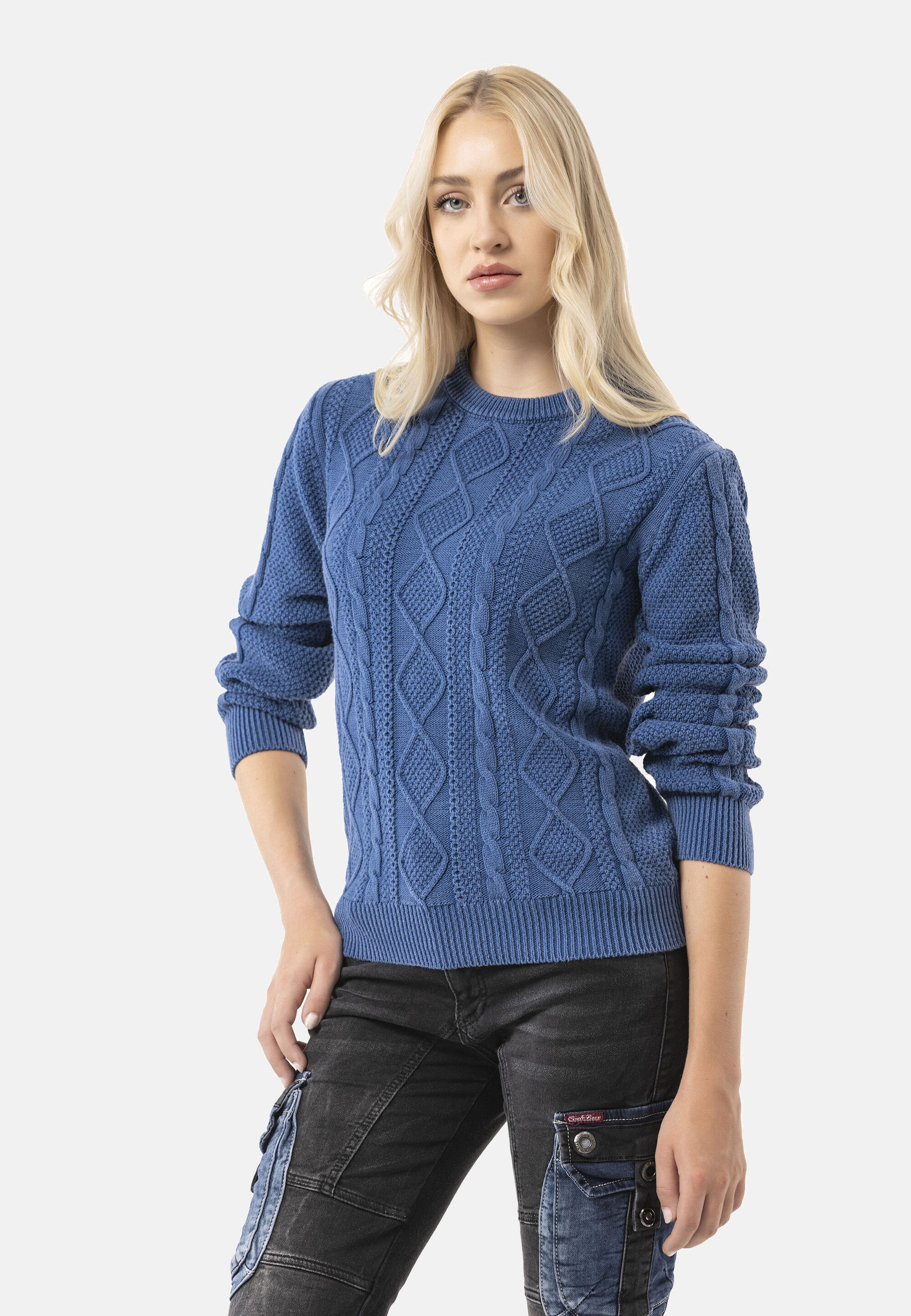Cipo & Baxx Strickpullover »WP267« 1 mit Zopfmuster