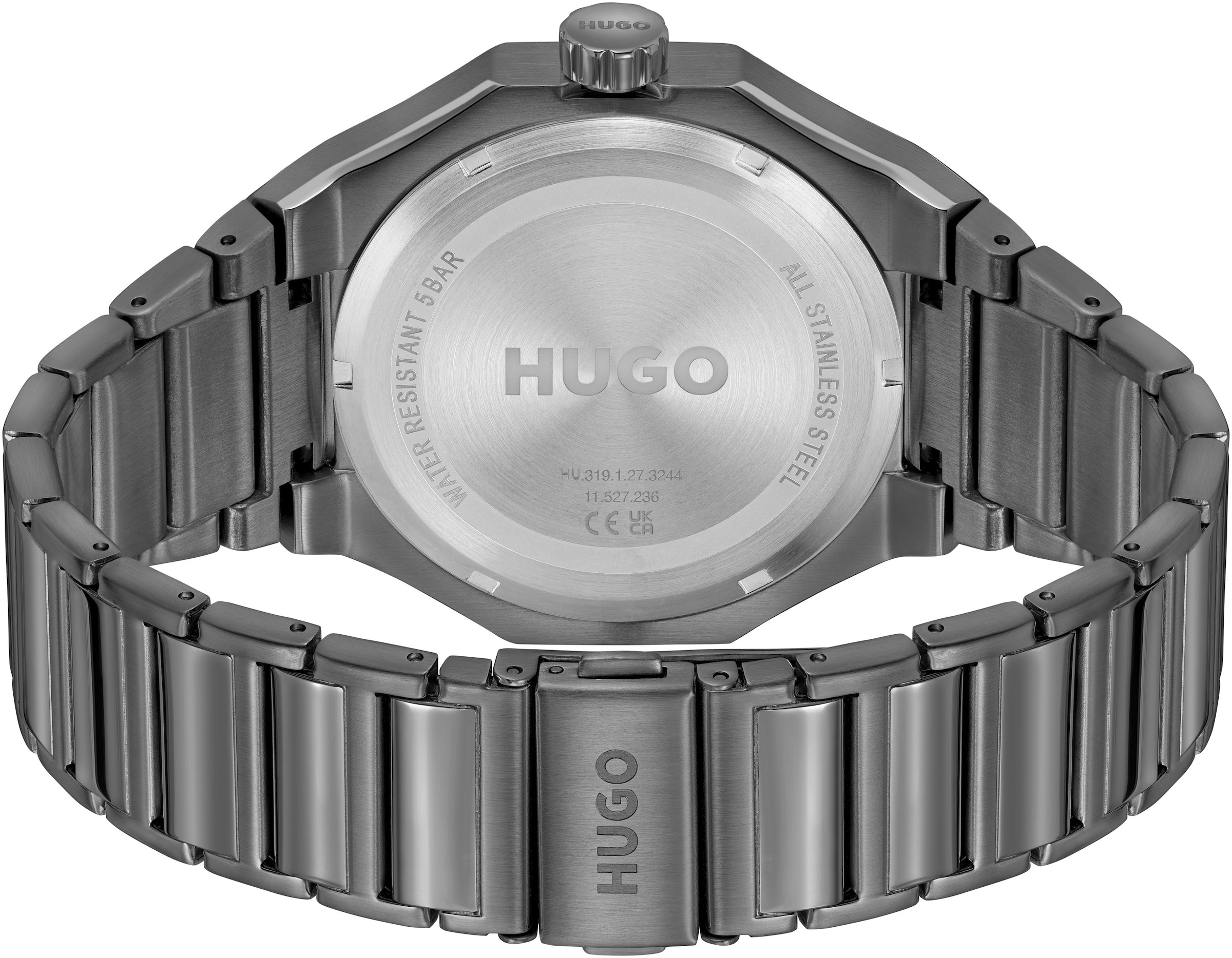 HUGO Multifunktionsuhr »#GRAIL SPORT«, Quarzuhr, Armbanduhr, Herrenuhr, Edelstahlarmband, analog