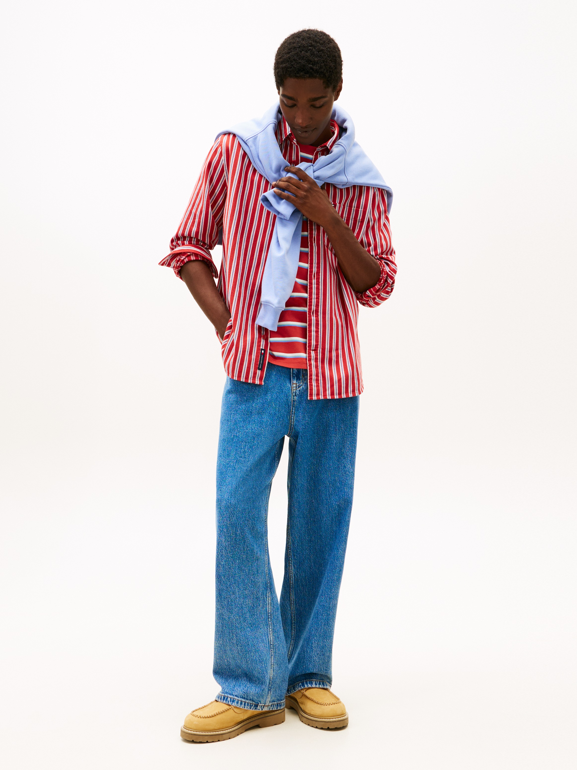 Thumbnail - Tommy Jeans Langarmhemd "TJM STRIPE TWILL" gestreift, relaxed fit