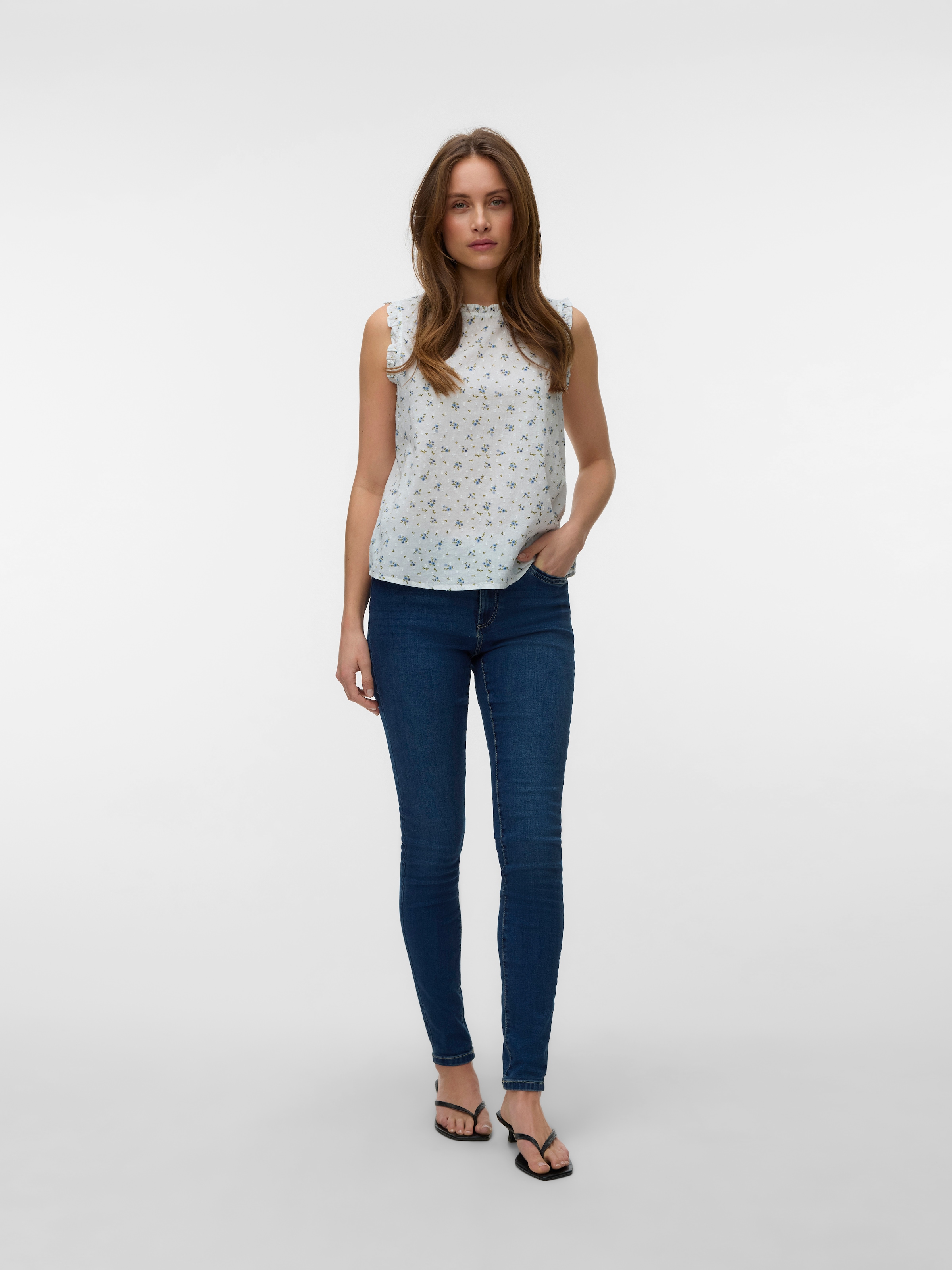 Vero Moda Rüschentop »VMTRINE SL TOP WVN NOOS« Baumwolle