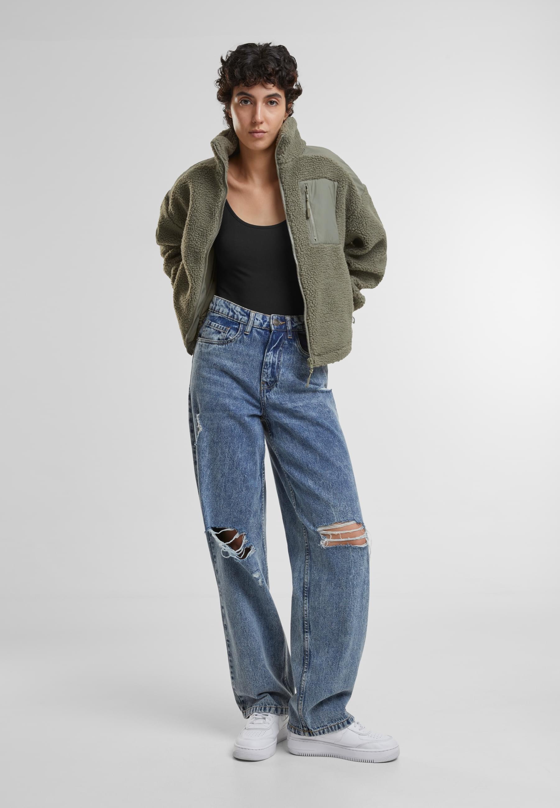 URBAN CLASSICS Winterjacke »Urban Classics Damen Ladies Sherpa Mix Jacket«, (1 St.), mit Kapuze