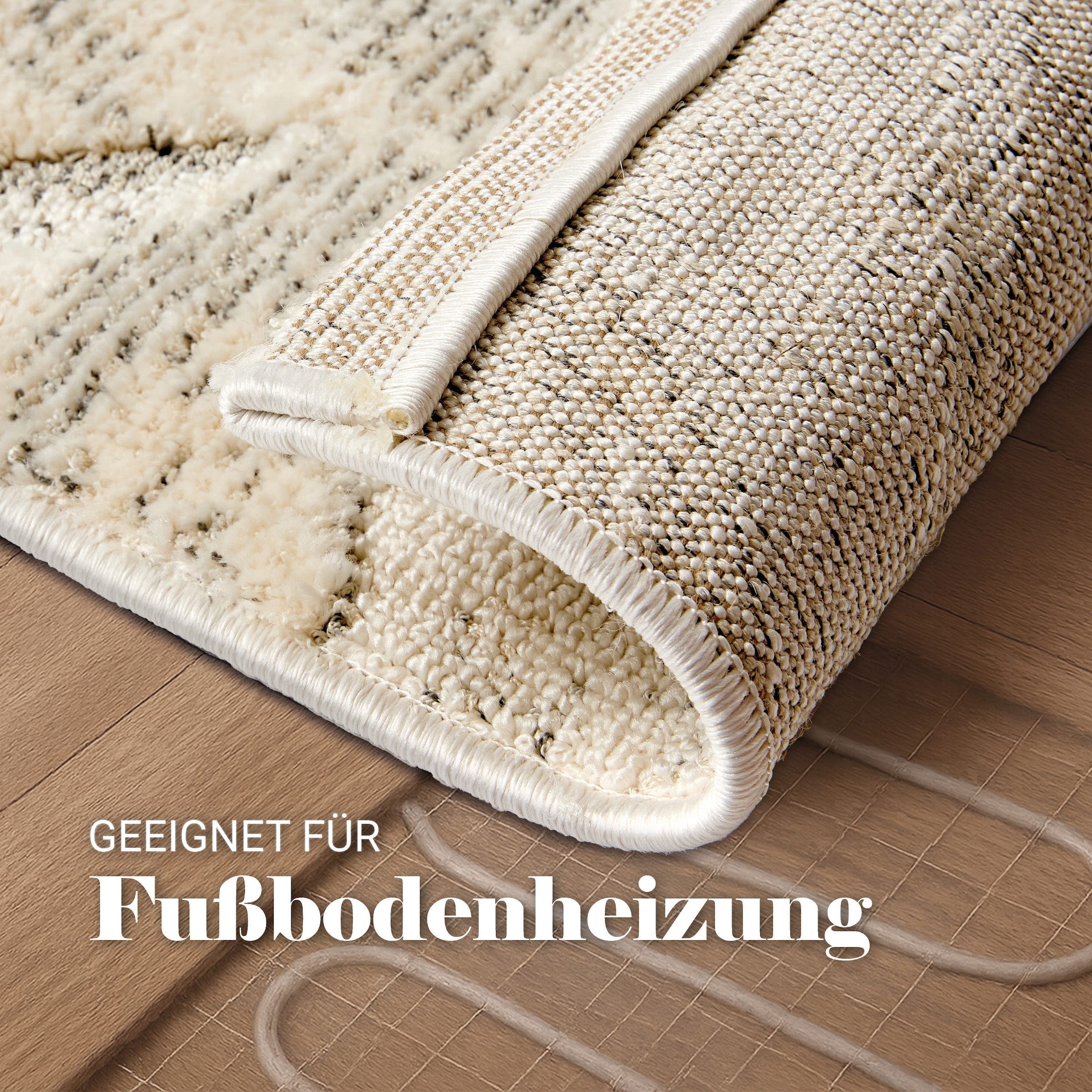 ASTRA Teppich »Lou 254«, rechteckig, 10 mm Höhe, Hoch Tief Struktur, Kurzflor, Wohnzimmer, Schlafzimmer
