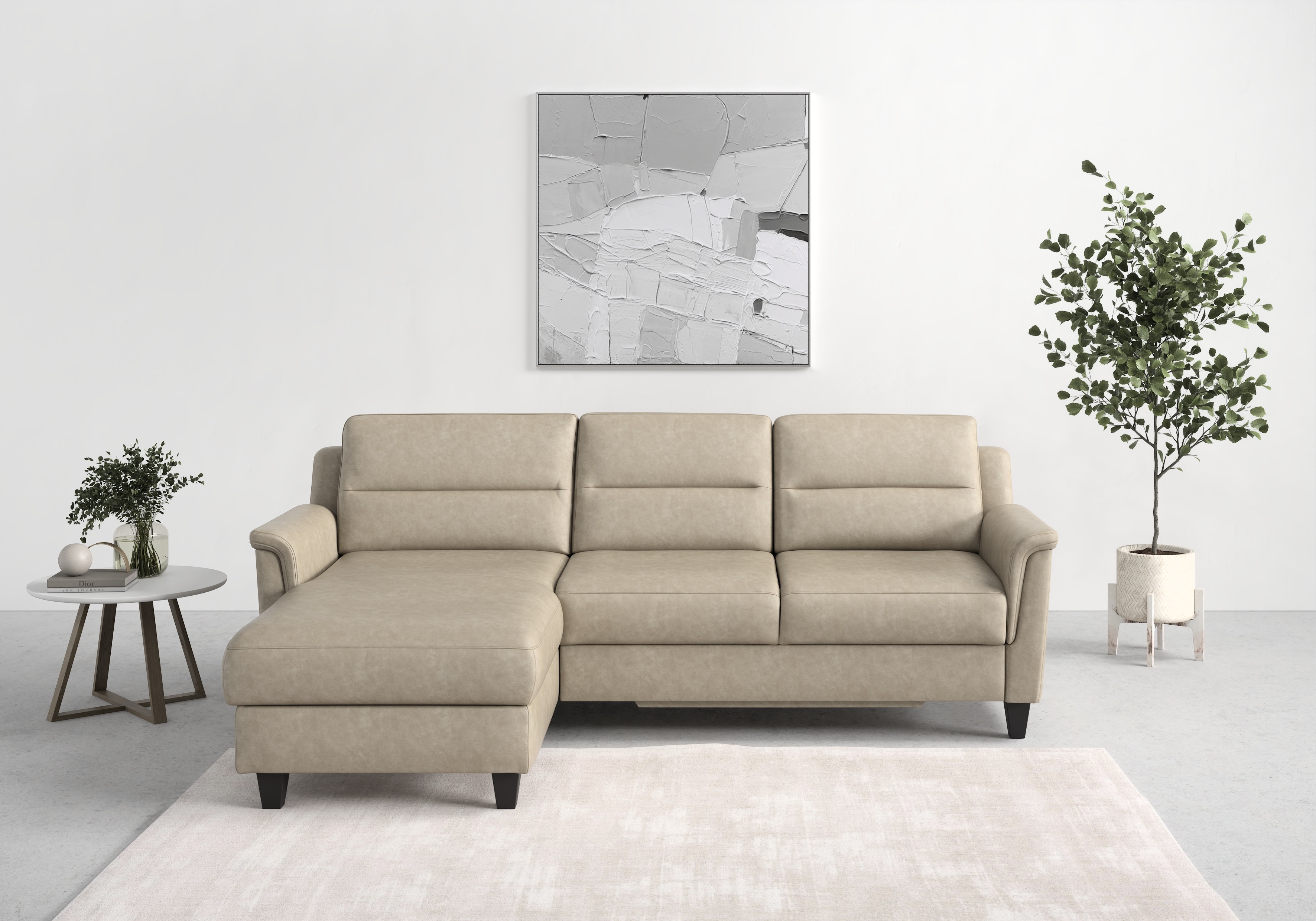 Thumbnail - sit&more Ecksofa "Farö L-Form" inklusive Federkern, wahlweise mit Bettfunktion und Bettkasten
