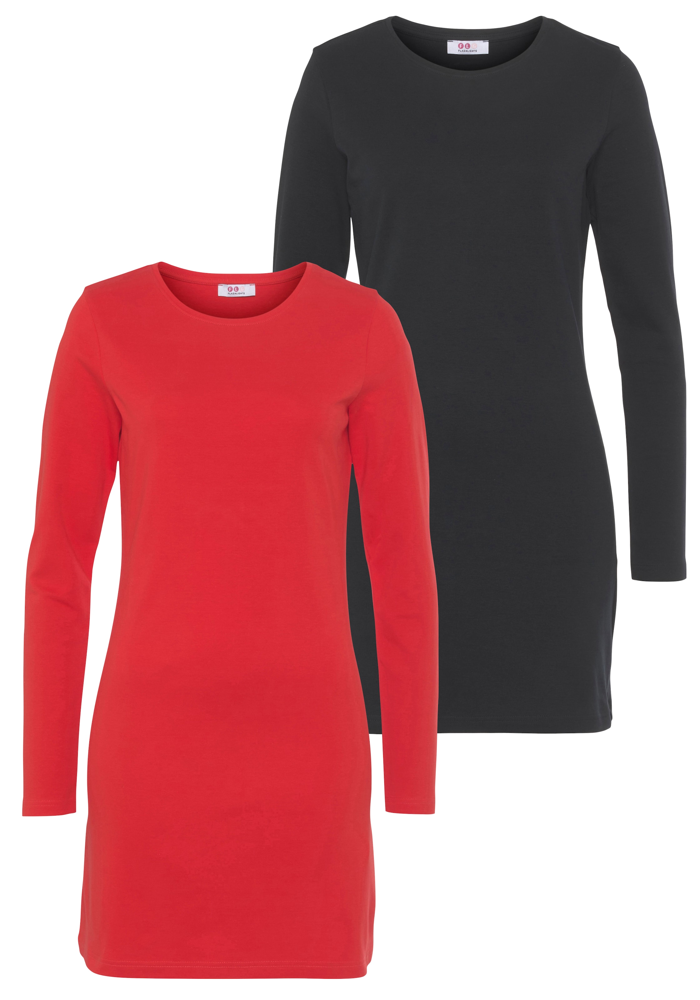 Flashlights Jerseykleid 2-er Pack, figurbetonter Schnitt, aus Interlock-Sto günstig online kaufen