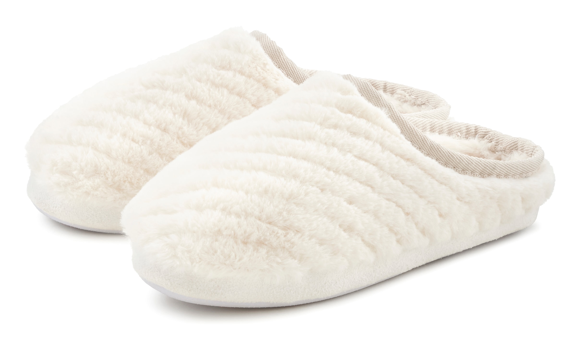 Vivance Dreams by Lascana Pantolette "Hausschuh, Pantoffel, Clog," aus weichem Textil VEGAN