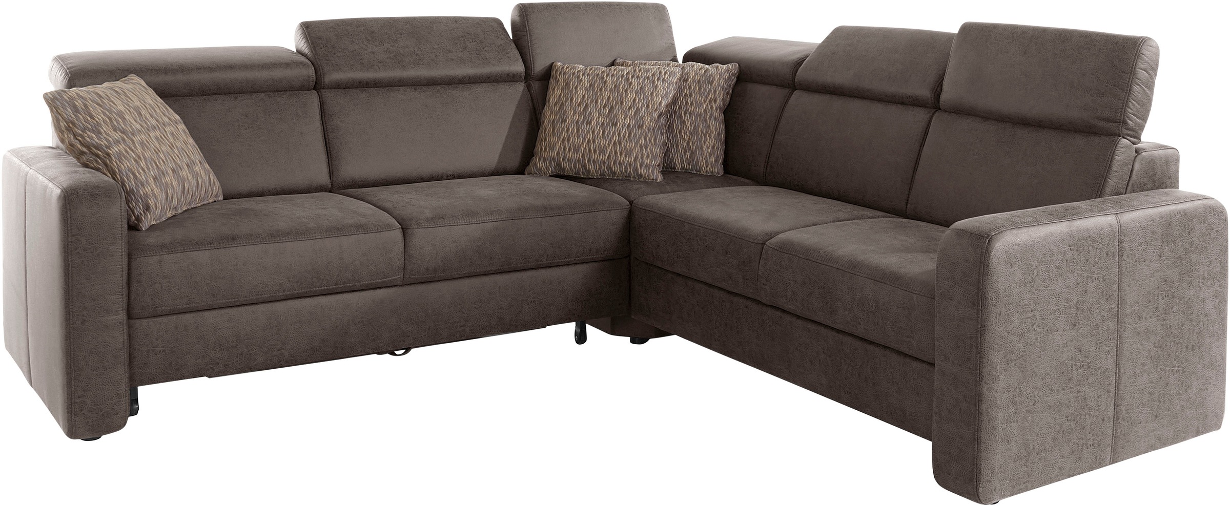 sit&more Ecksofa »Bologna L-Form«, Kopfteilverstellung, wahlweise mit Bettfunktion und Schubkasten