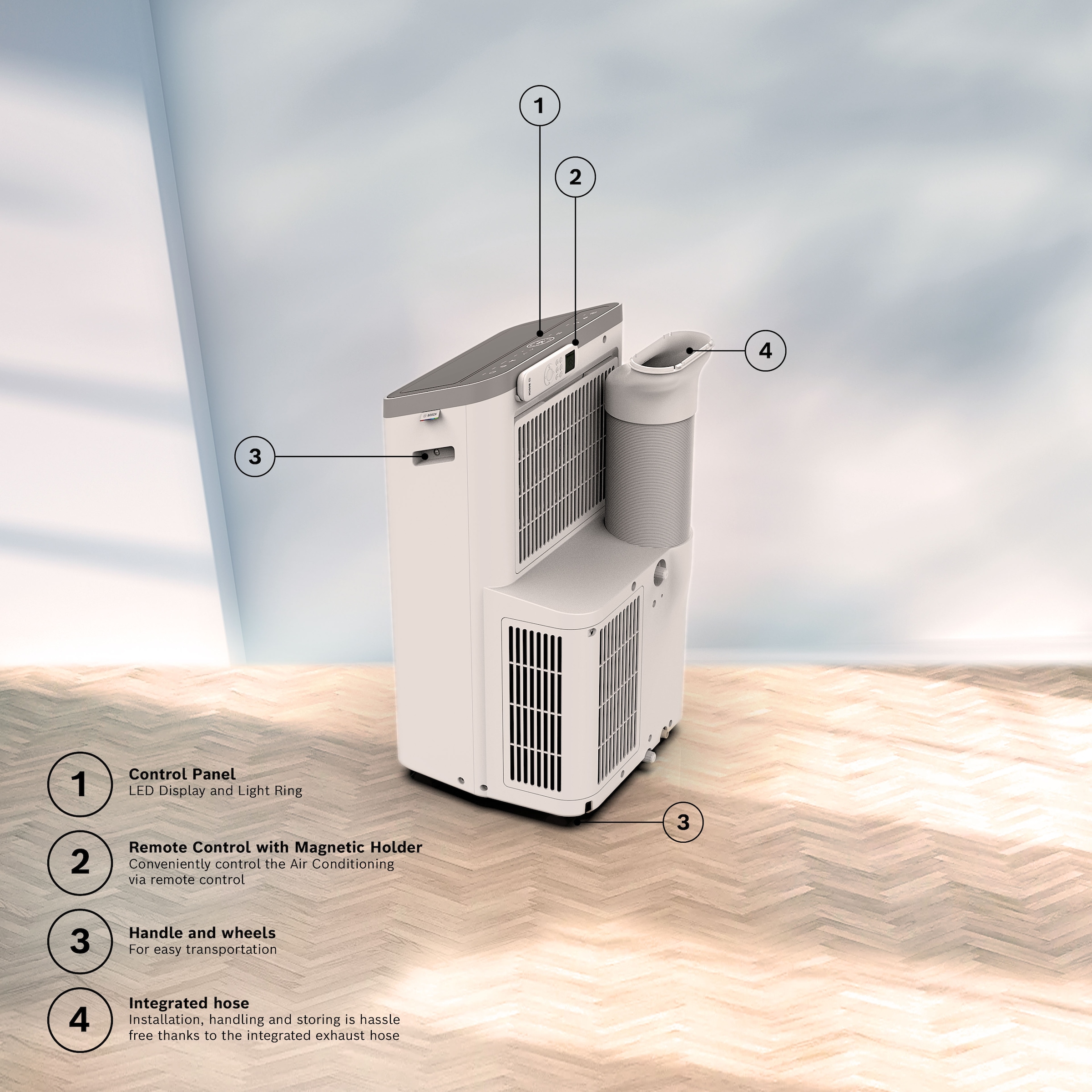 BOSCH 3-in-1-Klimagerät »Cool 2000 - 3-in-1 Klimaanlage, Luftentfeuchter, Ventilator«