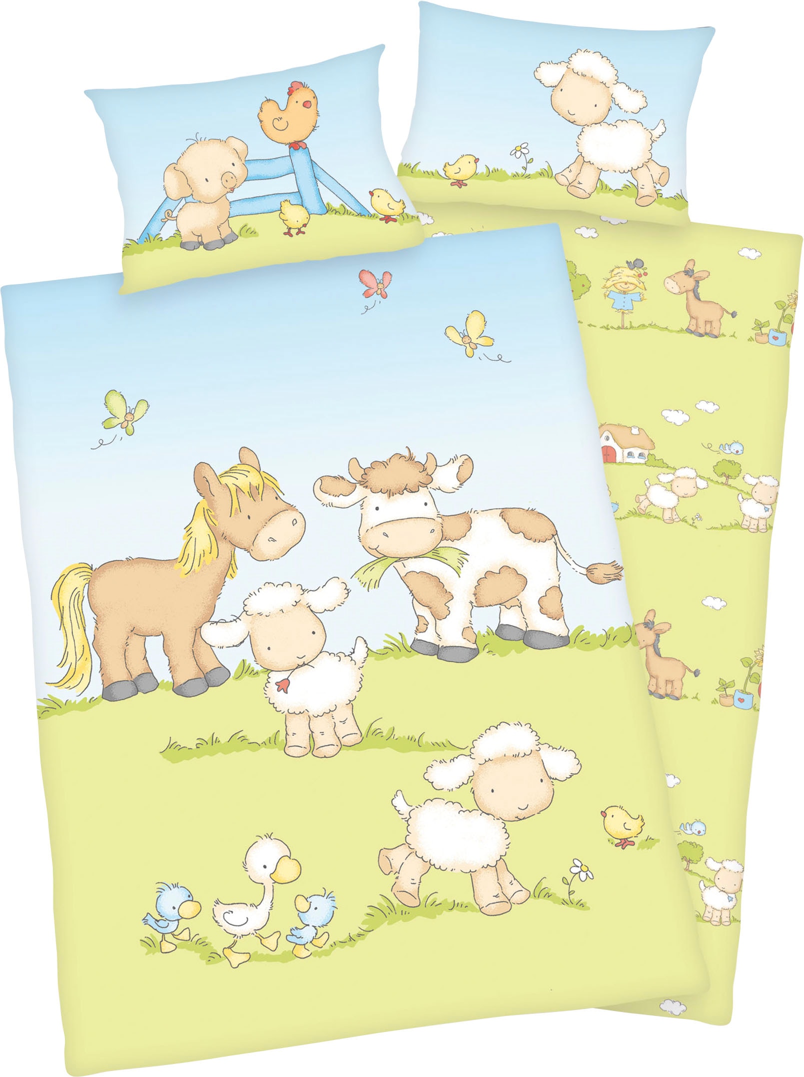 Babybettwäsche »Bauernhoftiere«, mit niedlichem Tier Motiv