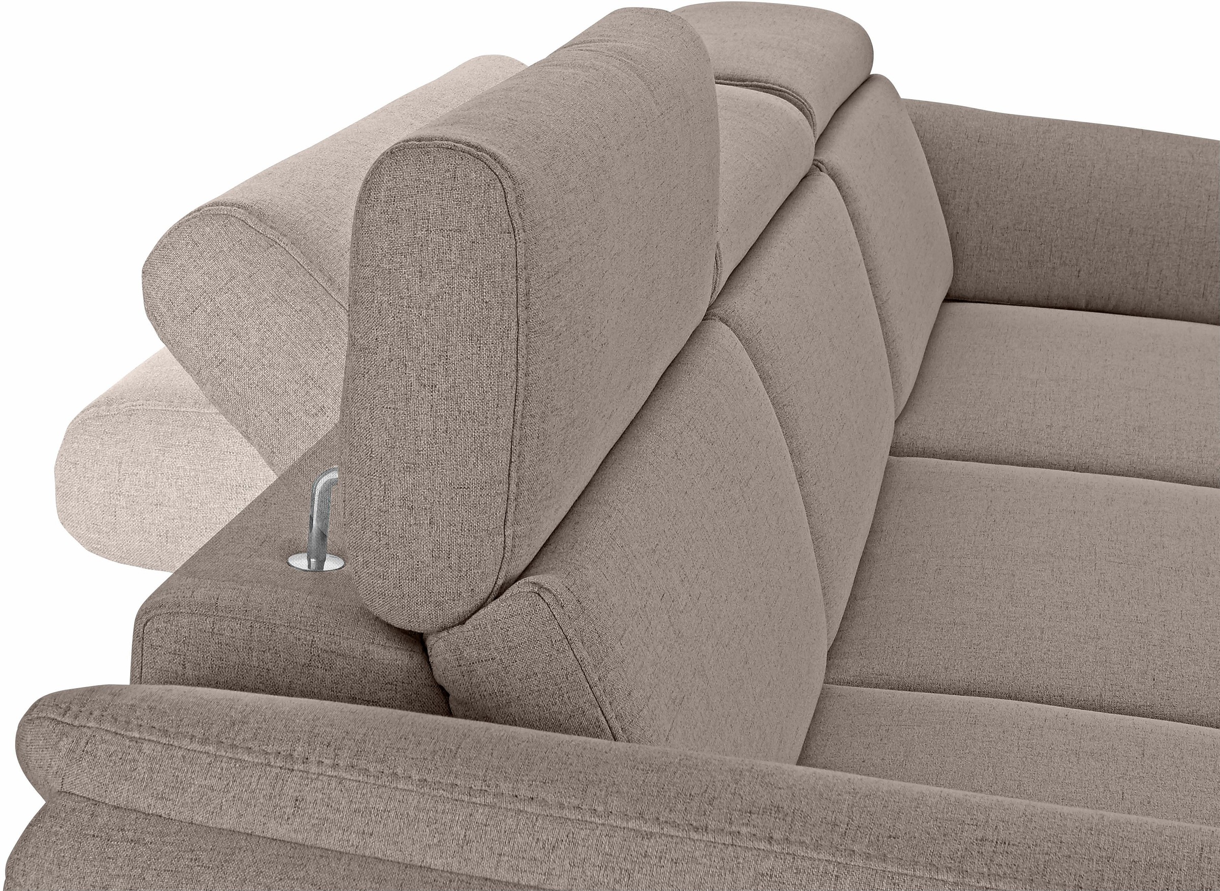 sit&more Ecksofa »Avignon L-Form«, Kopfteilverstellung, wahlweise mit Bettfunktion und Bettkasten