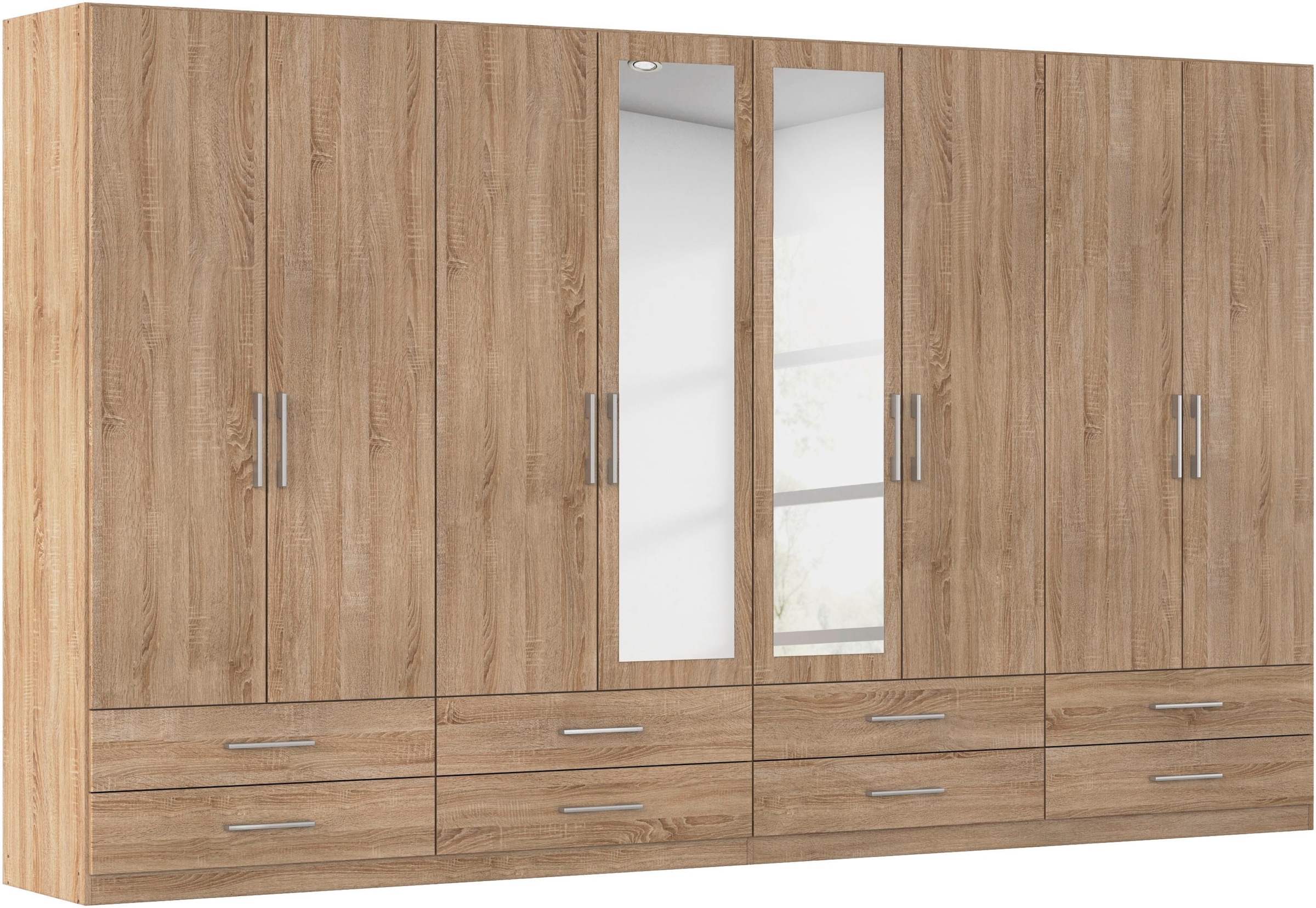 rauch Kleiderschrank "Schrank Garderobenschrank Mehrzweckschrank Schlafzimmer HERSBRUCK" 3 verschiedene Ausstattungen BASIC/CLASSIC/PREMIUM (inkl. SOFT-CLOSE), mit großzügigen Schubladen sowie Spiegeltüren MADE IN GERMANY