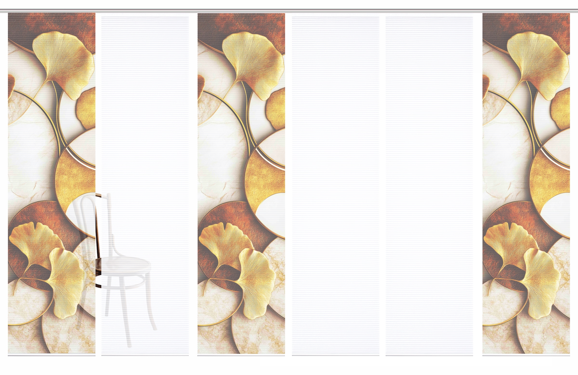 HOME in green Schiebegardine "STORM" Paneelwagen 6 Stk. tlg. Bambusoptik, S günstig online kaufen