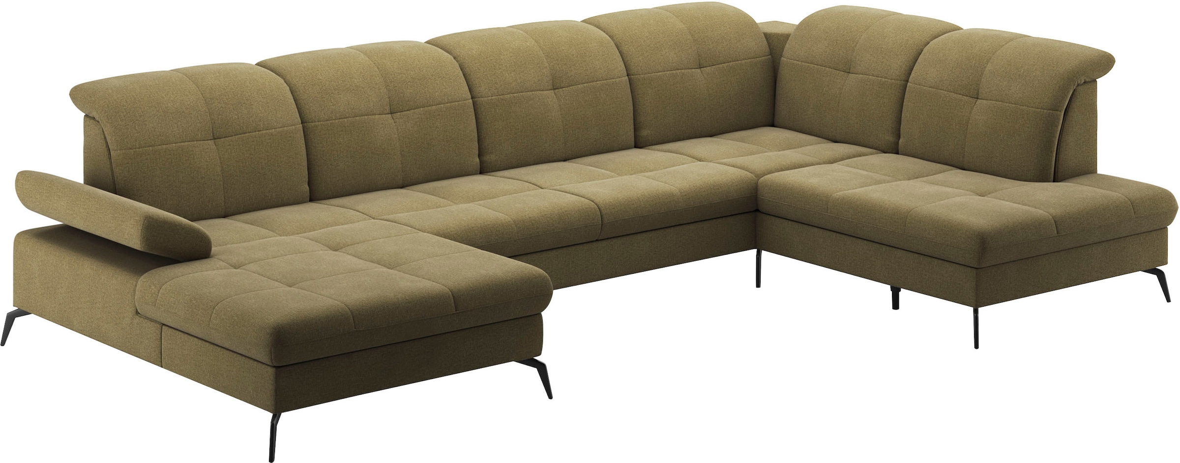 sit&more Wohnlandschaft »Amica, U-Form, inkl. Sitztiefenverstellung und Armteilverstellung«, wahlweise mit Kopfteilverstellung, Bettfunktion und Bettkasten