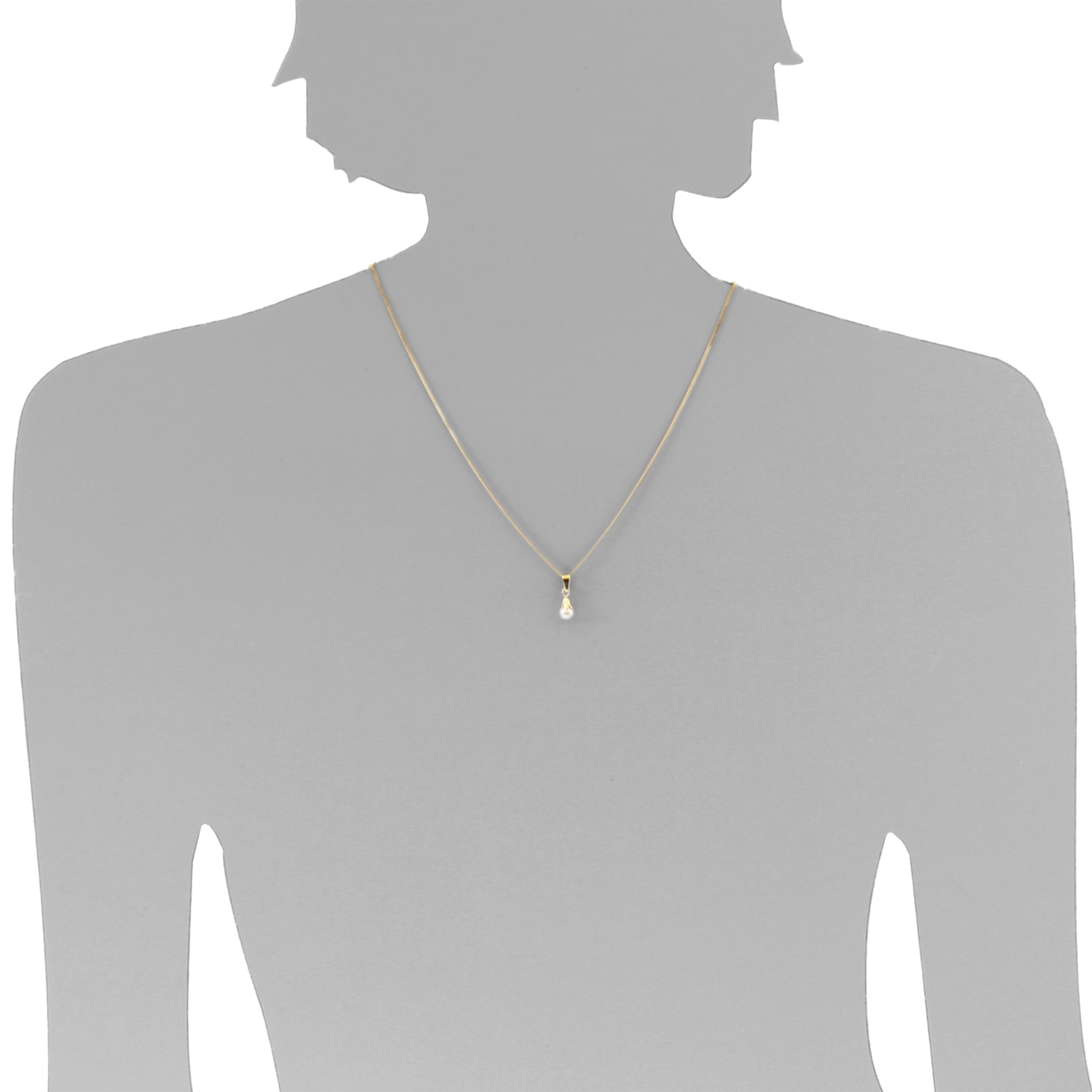 OSTSEE-SCHMUCK Kette und Anhänger Set »- Glocke - Gold 333/000 - Zuchtperle«