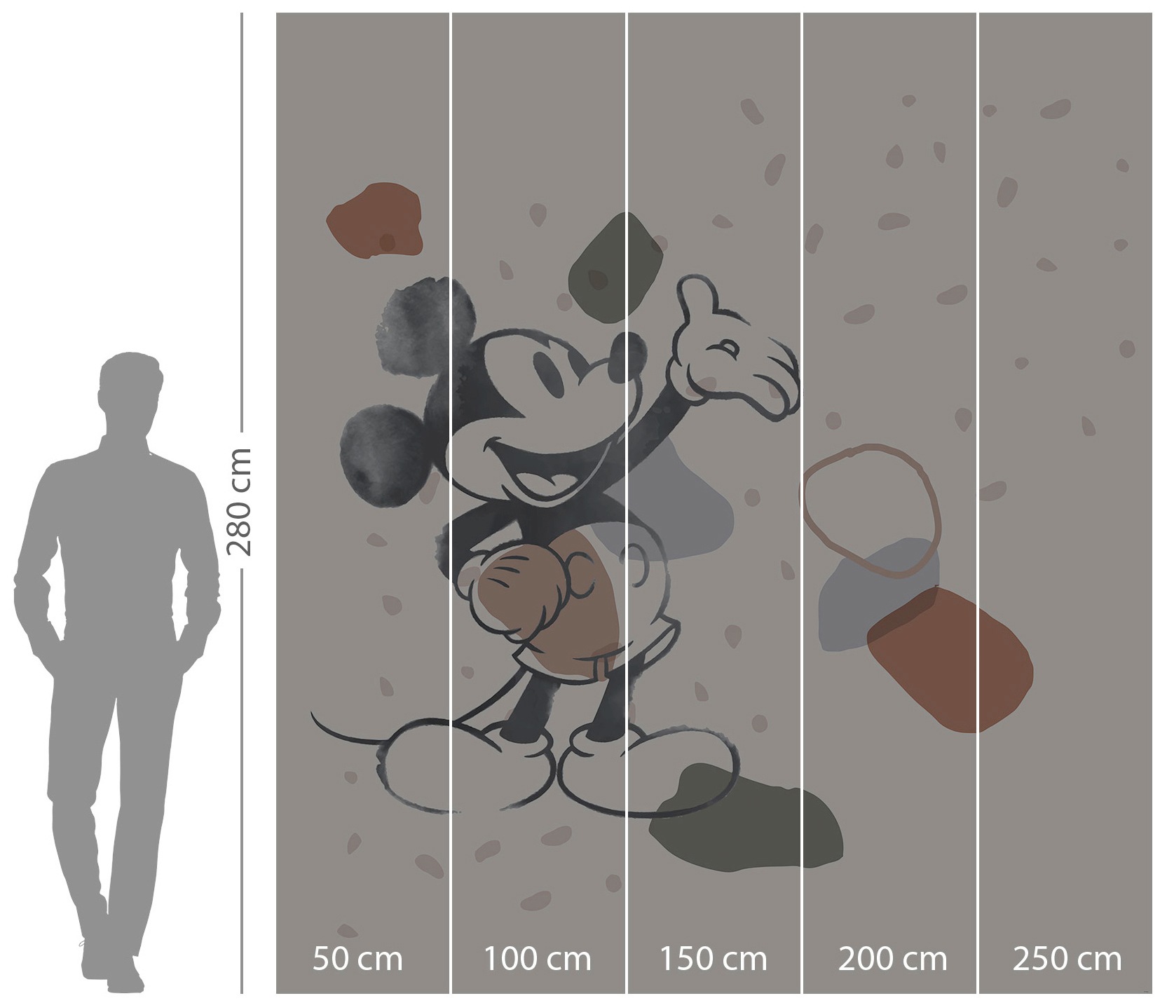 Komar Vliestapete »Mickey Organic Shapes«, 250x280 cm (Breite x Höhe)