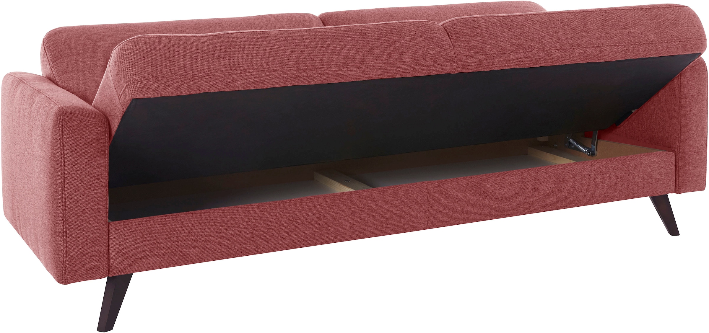 exxpo - sofa fashion 3-Sitzer »Samso, elegant und bequem, toller Sitzkomfort, Schlafsofa«, Kippcouch, inklusive Bettfunktion und Bettkasten, Komfortsitzhöhe 49cm