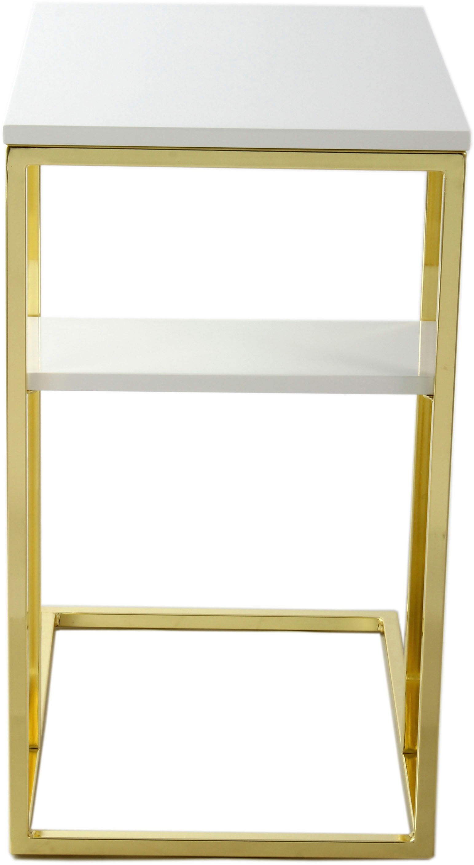 Kayoom Beistelltisch »Lucilla 225, Beistelltisch in eleganter Optik, in rechteckiger Form«, (1 St.), Modernes C-Form, dezentes Design, mit zusätzlicher Ablage