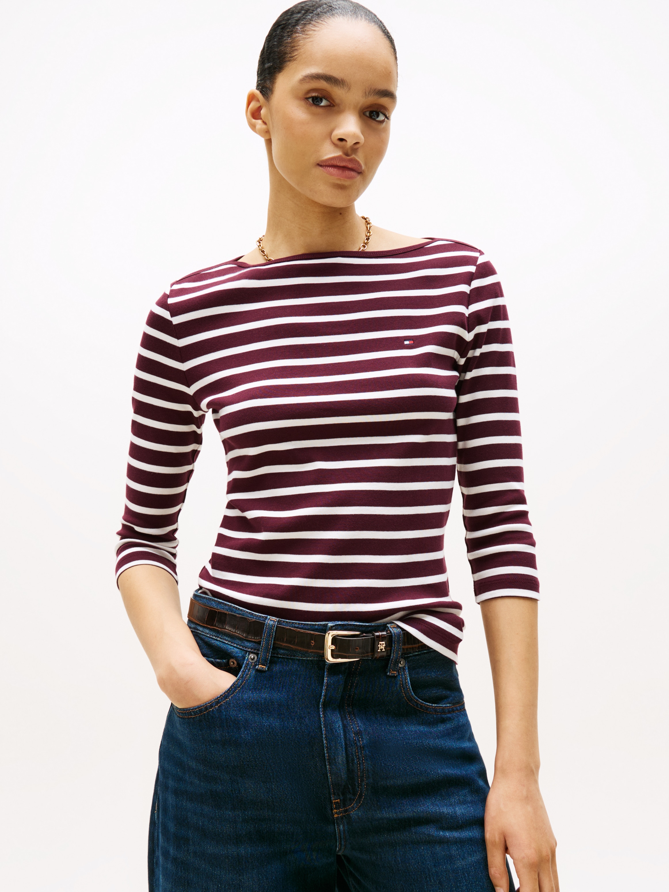 Tommy Hilfiger 3/4-Arm-Shirt "NEW CODY SLIM BOAT-NK 3/4SLV mit U-Boot und S günstig online kaufen