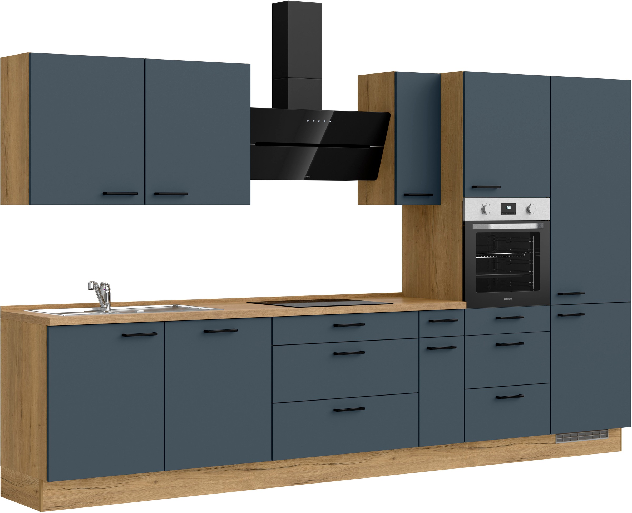 nobilia® Küchenzeile »"Easytouch II"«, vormontiert, Ausrichtung wählbar, Breite 360 cm, wahlw. mit E-Geräten