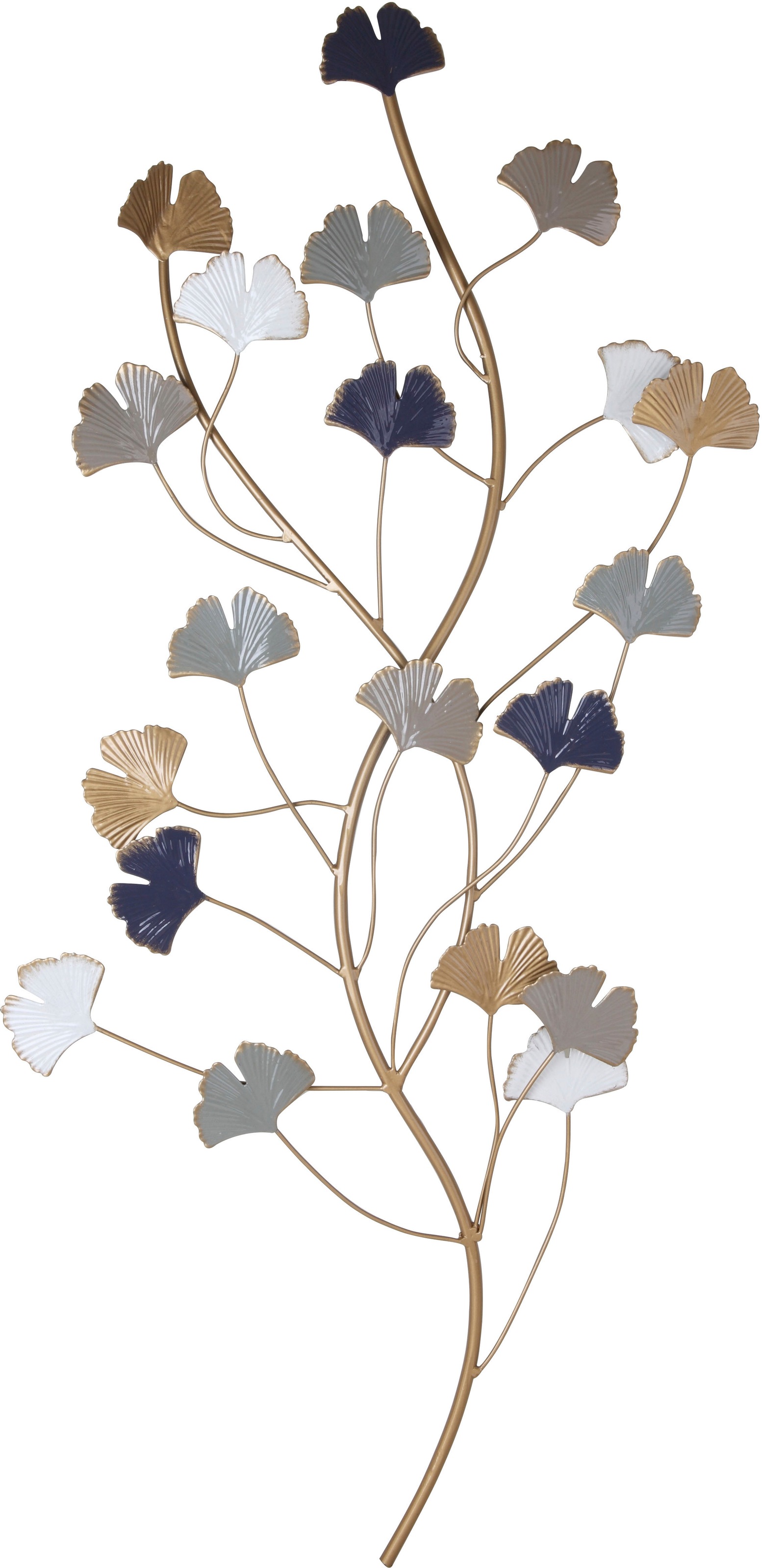 Wanddekoobjekt OTTO HOME, B:38cm H:91cm T:3,5cm, bunt, Metall, Wanddekoobjekte, "Gingko", Wanddeko, aus Metall