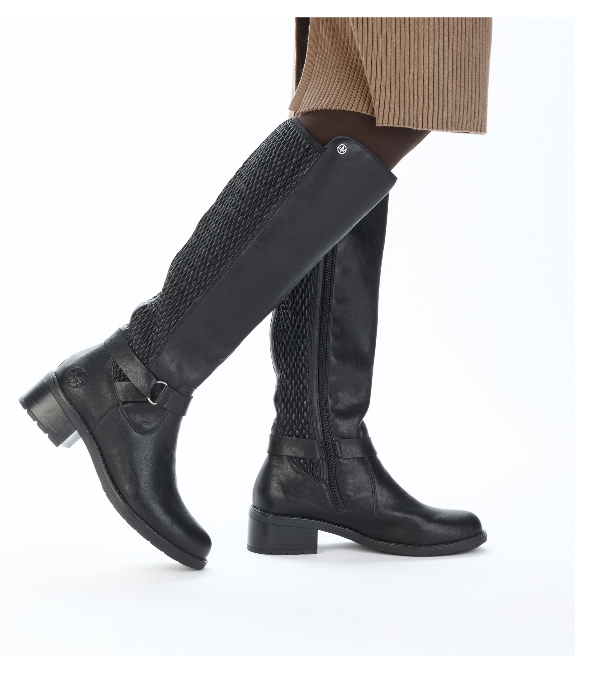 Rieker Stiefel, Langschaftstiefel, Stretchstiefel mit herausnehmbarer Innensohle