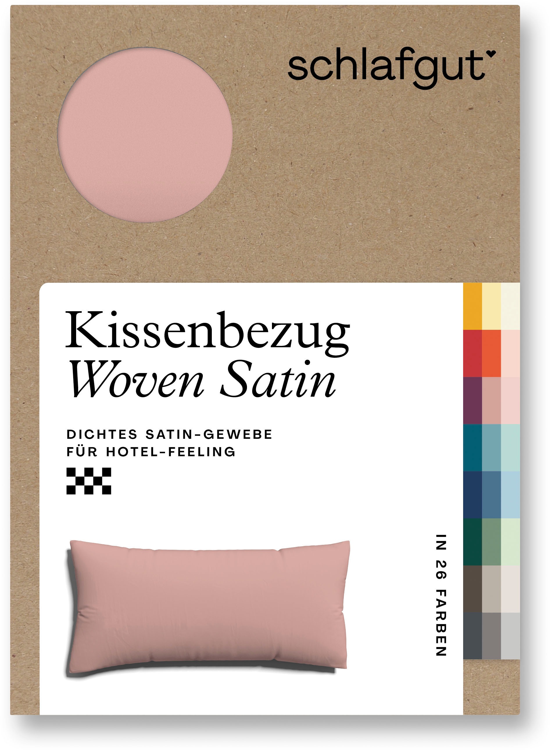 Schlafgut Kissenbezug »Woven Satin aus Mako-Baumwolle, langlebig, pflegeleicht, dicht gewebt«, (1 St.), Kissenhülle mit Reißverschluss, passender Bettbezug erhältlich