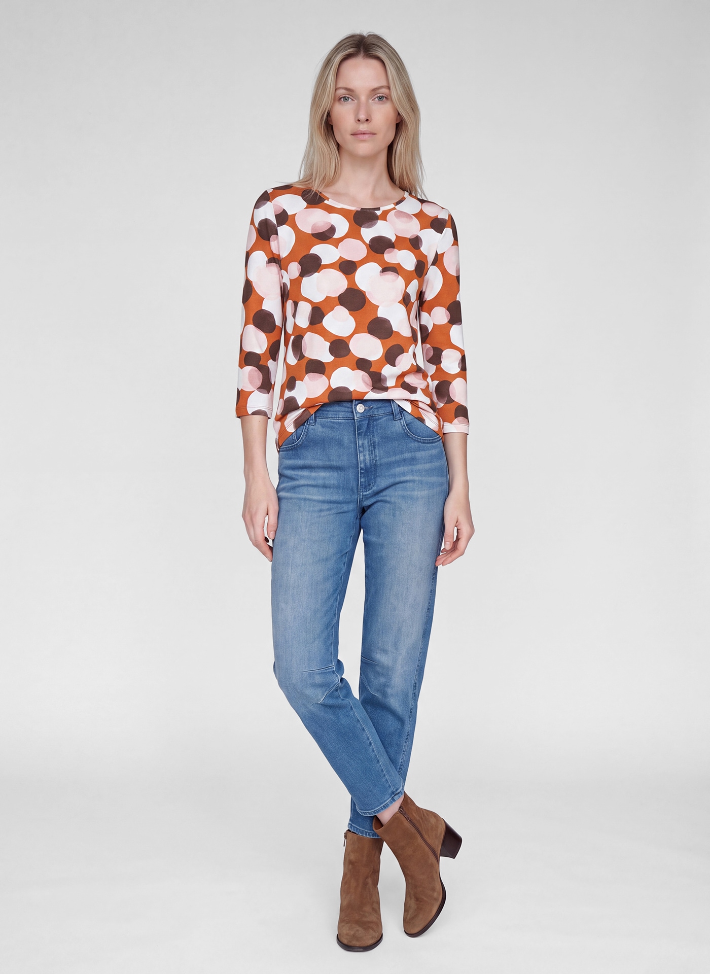 Rabe 3/4-Arm-Shirt mit Allover-Muster