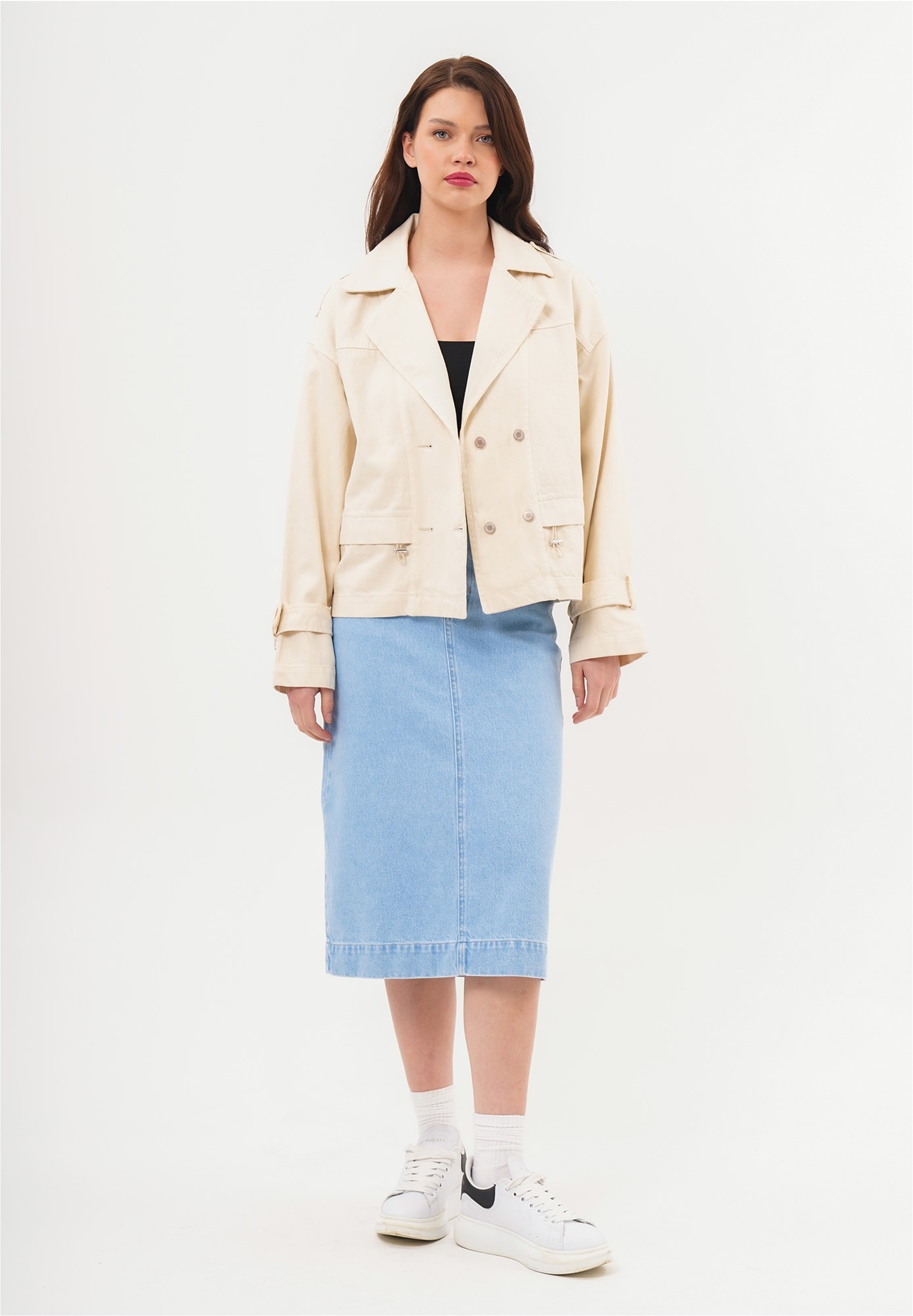 Thumbnail - freshlions Trenchcoat "Helena", mit stylischem Reverskragen