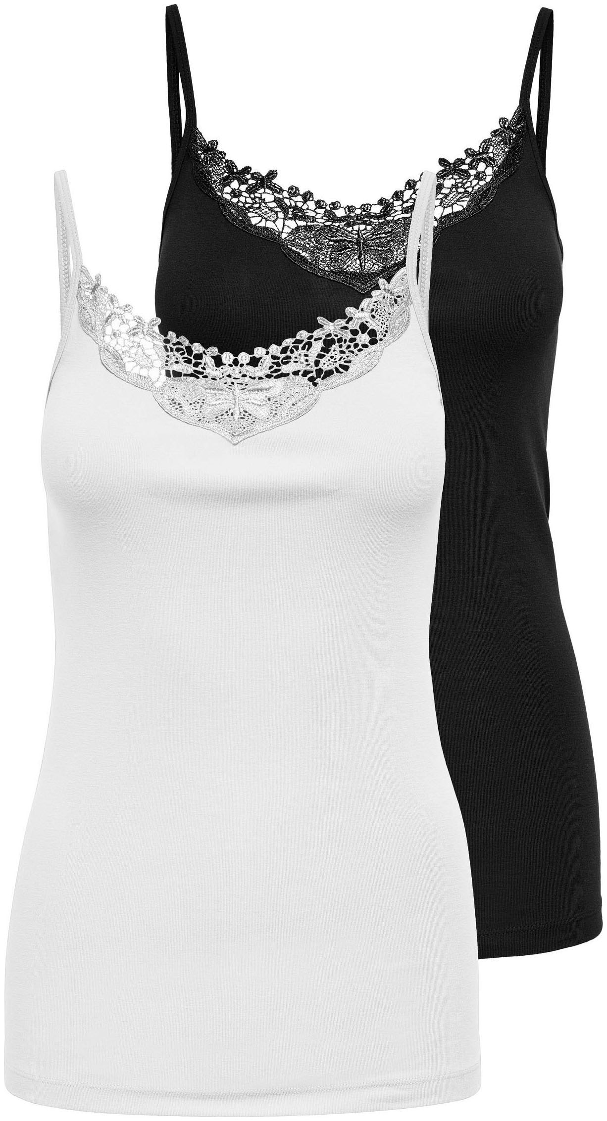 ONLY Spitzentop "ONLKIRA – Doppelpack mit Spitzendetail für feminine Looks" günstig online kaufen