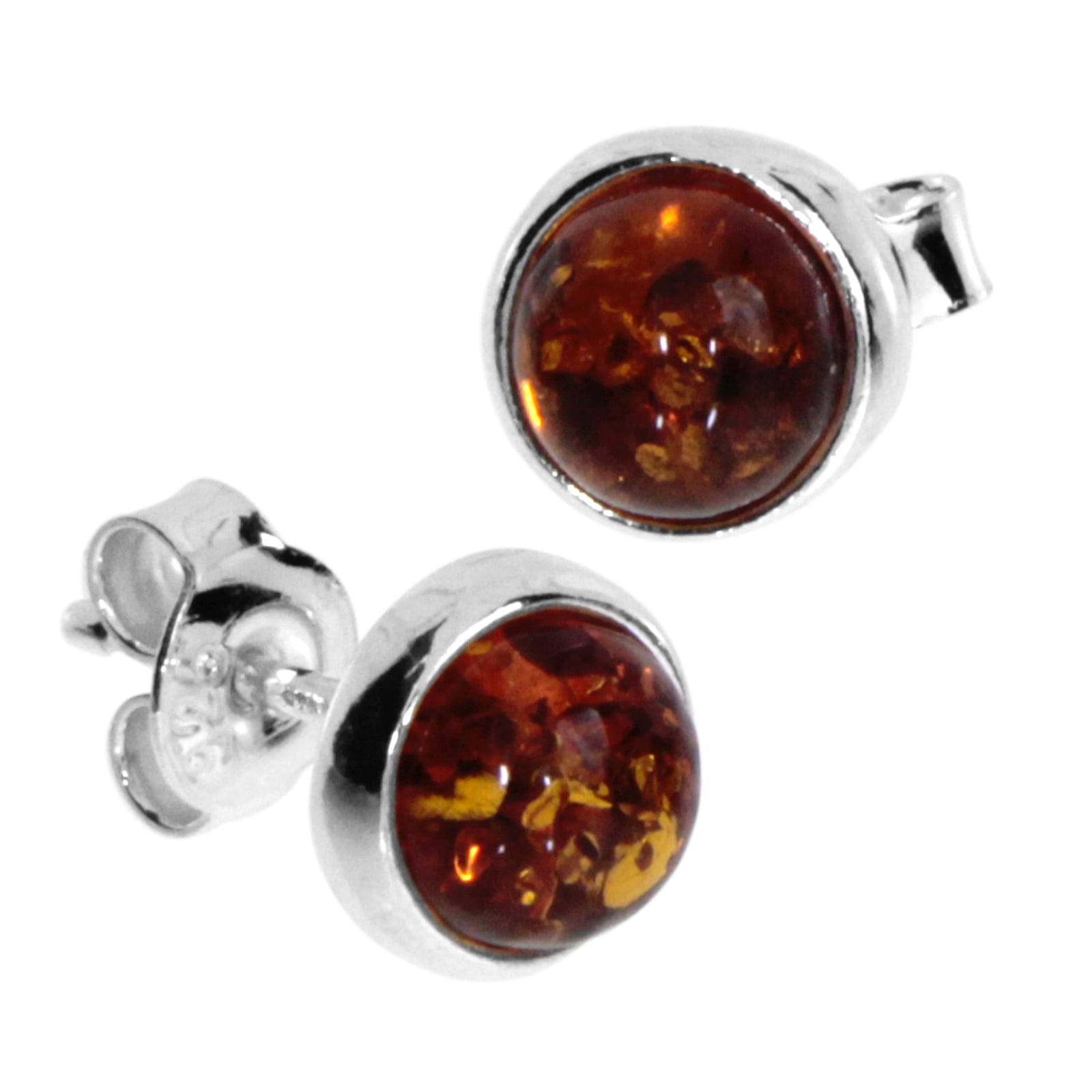 Paar Ohrstecker OSTSEE-SCHMUCK "- Classic 6 mm - Silber 925/000 - Bernstein" Gr. 7, silber (silber 925, silberfarben, weiß), Ohrringe, Damen, Silber 925 (Sterlingsilber)