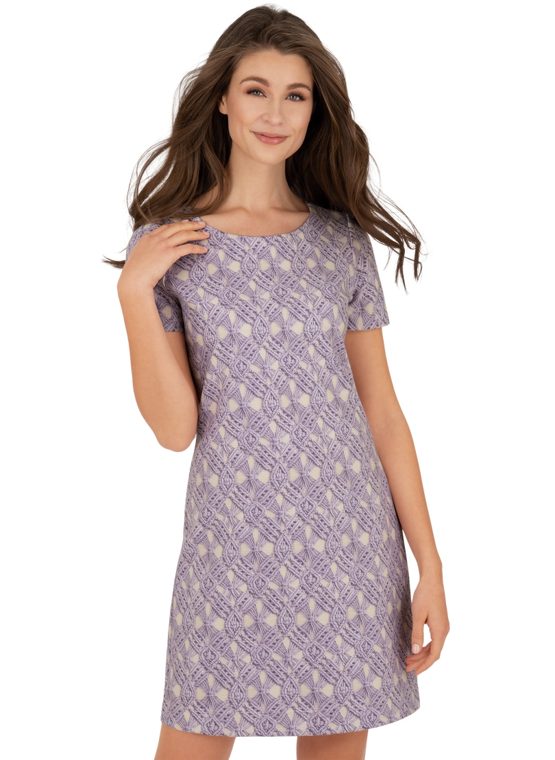 Trigema Jerseykleid »TRIGEMA Kleid mit modischem Allover-Print in Strickoptik«, (1 tlg.)