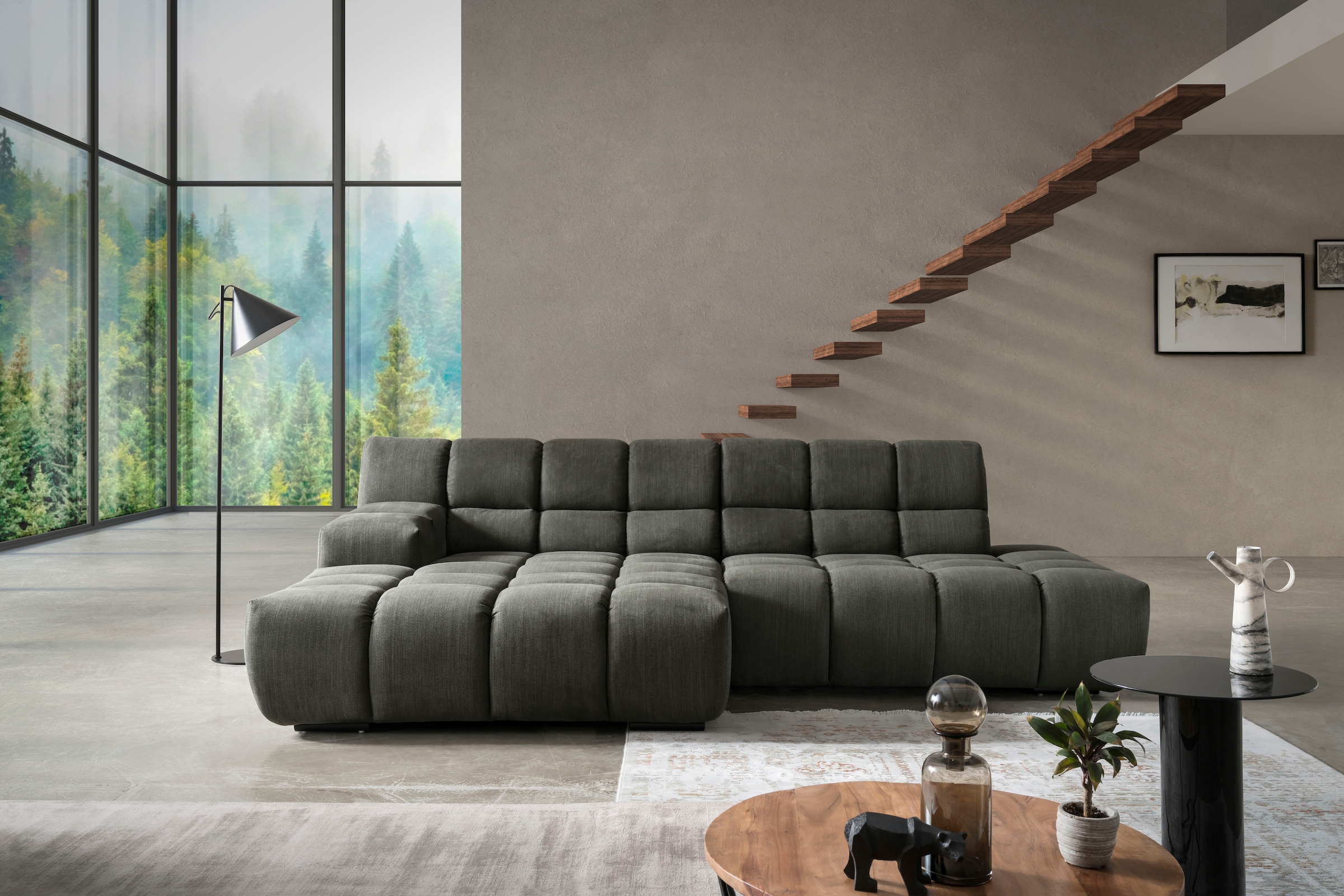 designwerk Ecksofa "Cielo L-Form, Design und aufwendige Detailverarbeitung" mit Sitztiefenverstellung
