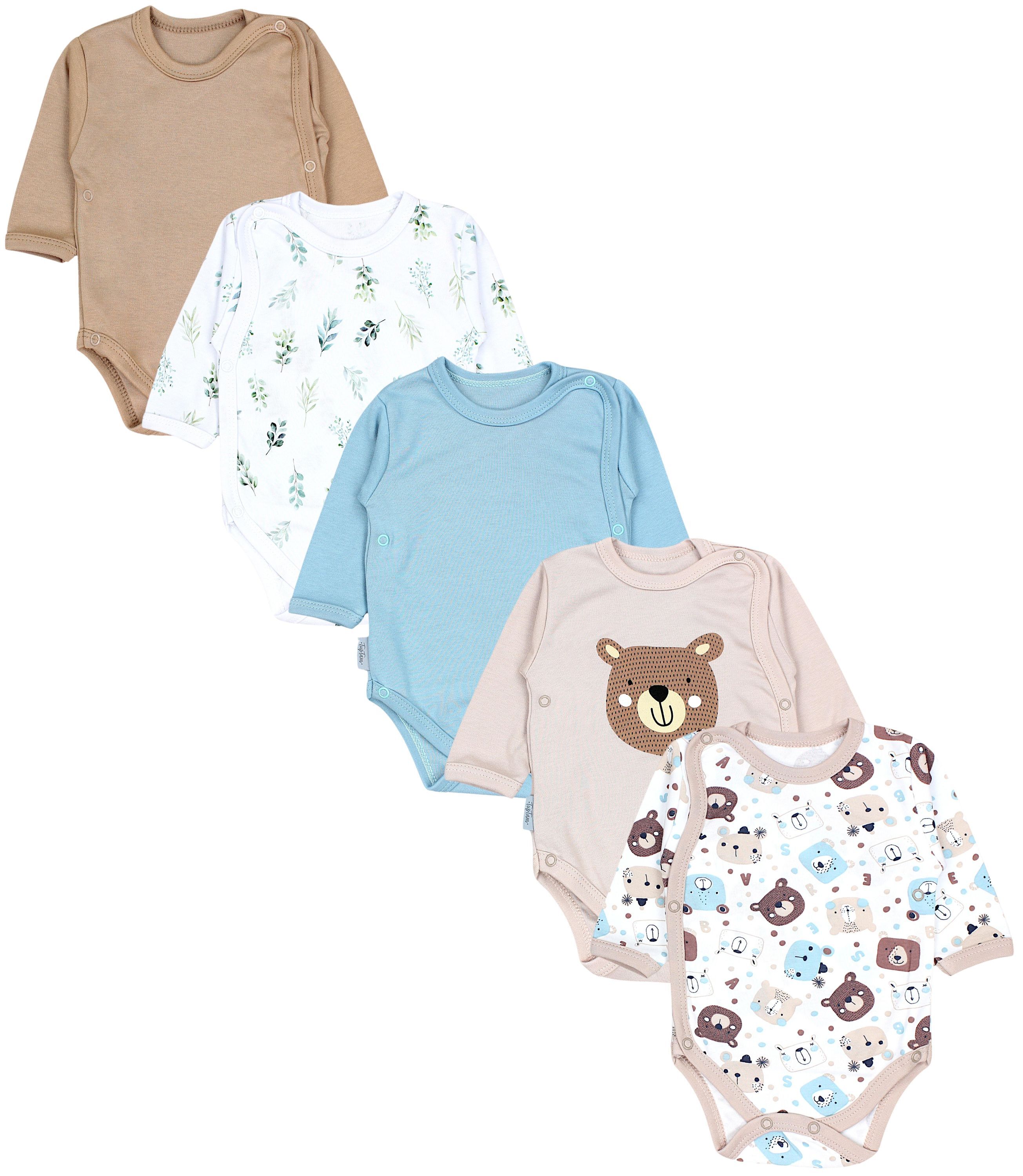 TupTam Langarmwickelbody "Wickelbody Baby Langarm Wickelbody im 5er Set"