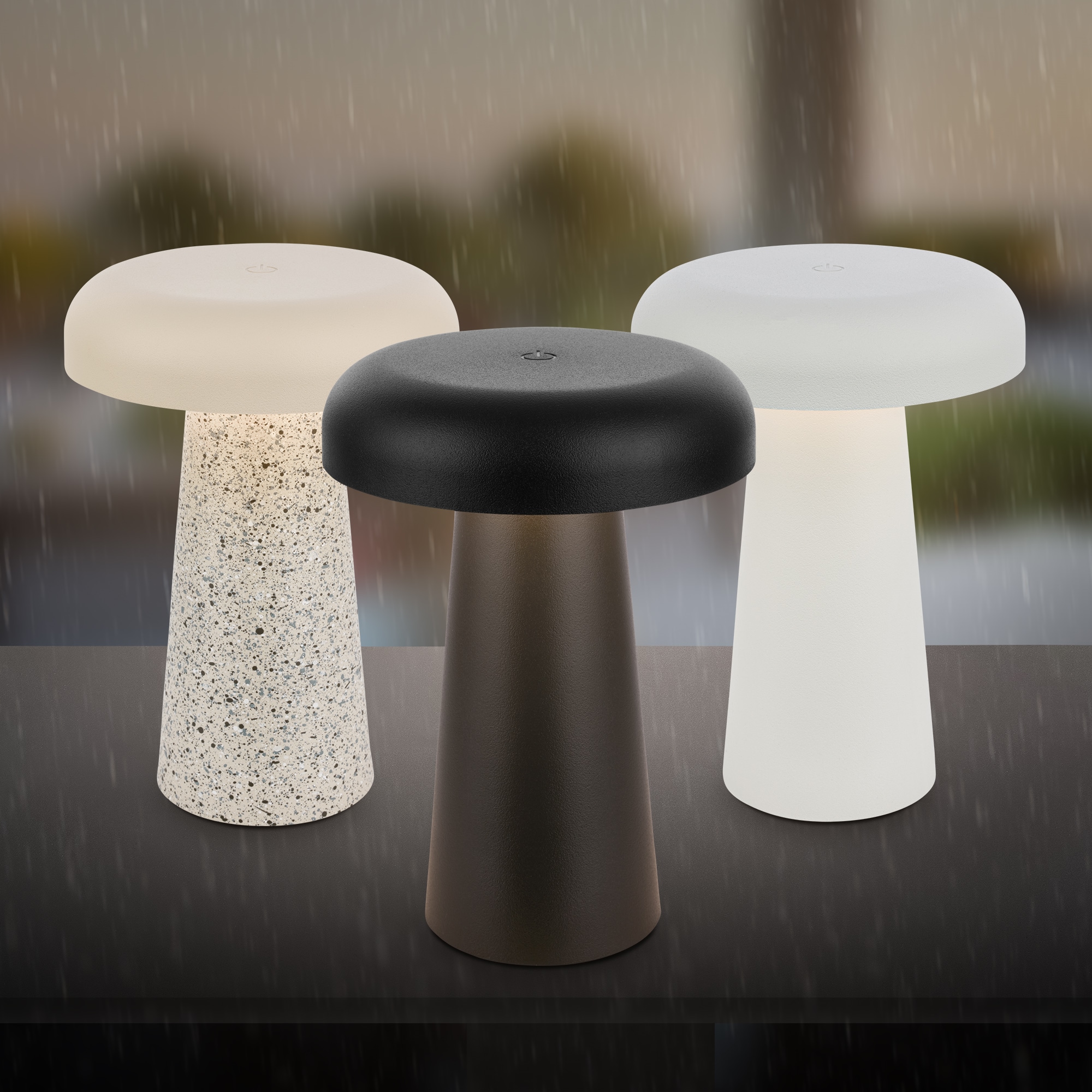 Briloner Leuchten LED Außen-Tischleuchte »CLOUD« LED-Modul 1 Stk. Warmweiß 12x17 cm, Akku tauschbar, Indoor/Outdoor, Wohnzimmer, Flur, Balkon