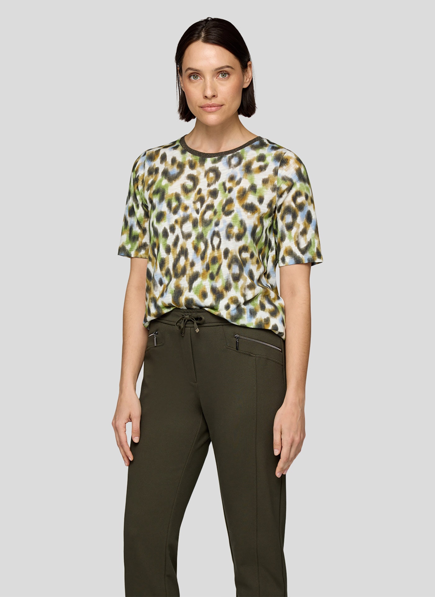 Rabe Kurzarmshirt, im Leo-Look günstig online kaufen