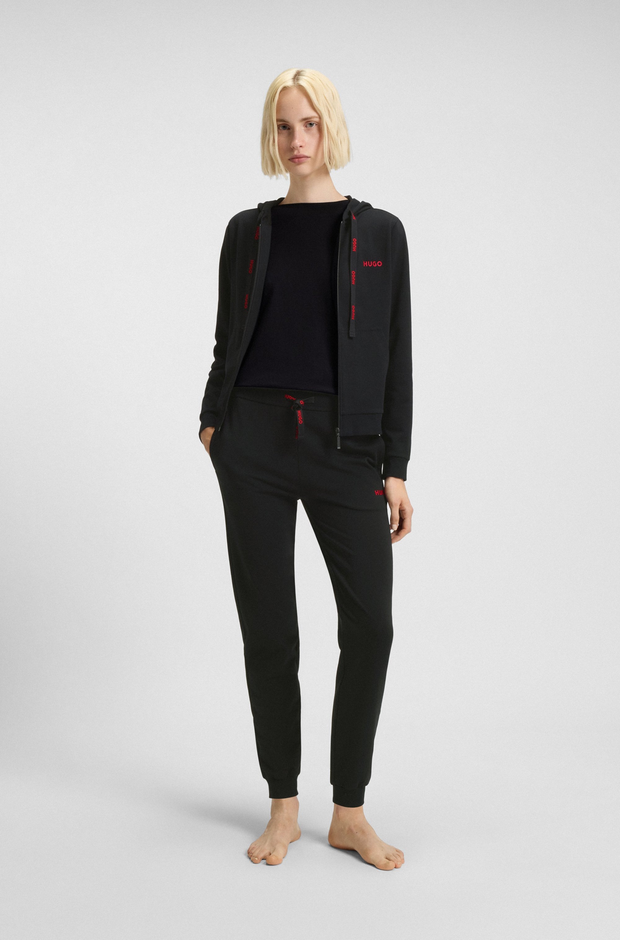 Thumbnail - HUGO Underwear Sweatjacke Kapuze, Reißverschluss, gerade geschnitten