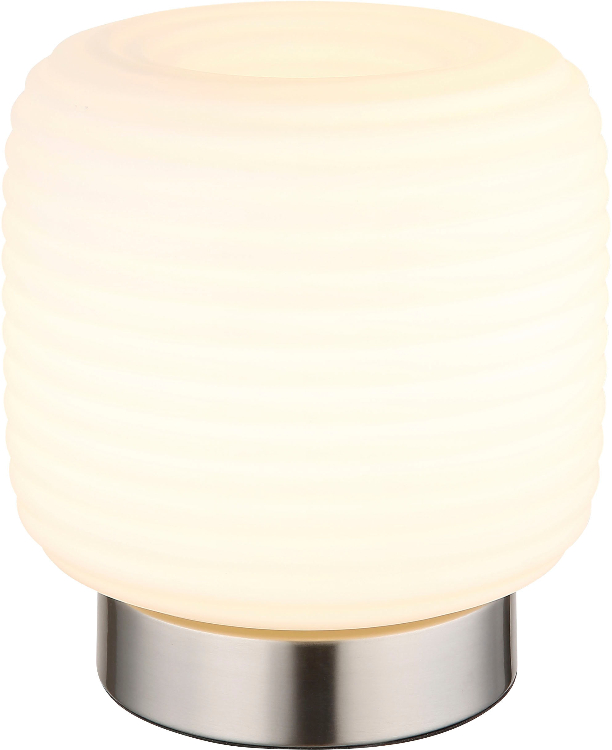 "GLOBO LIGHTING Tischleuchte ""KLADORA"", weiß (nickel matt), Ø 20cm H: 21,5cm, 1 Stk., Leuchten, Tischlampe Nachttischlampe Deko-Tischleuchte
