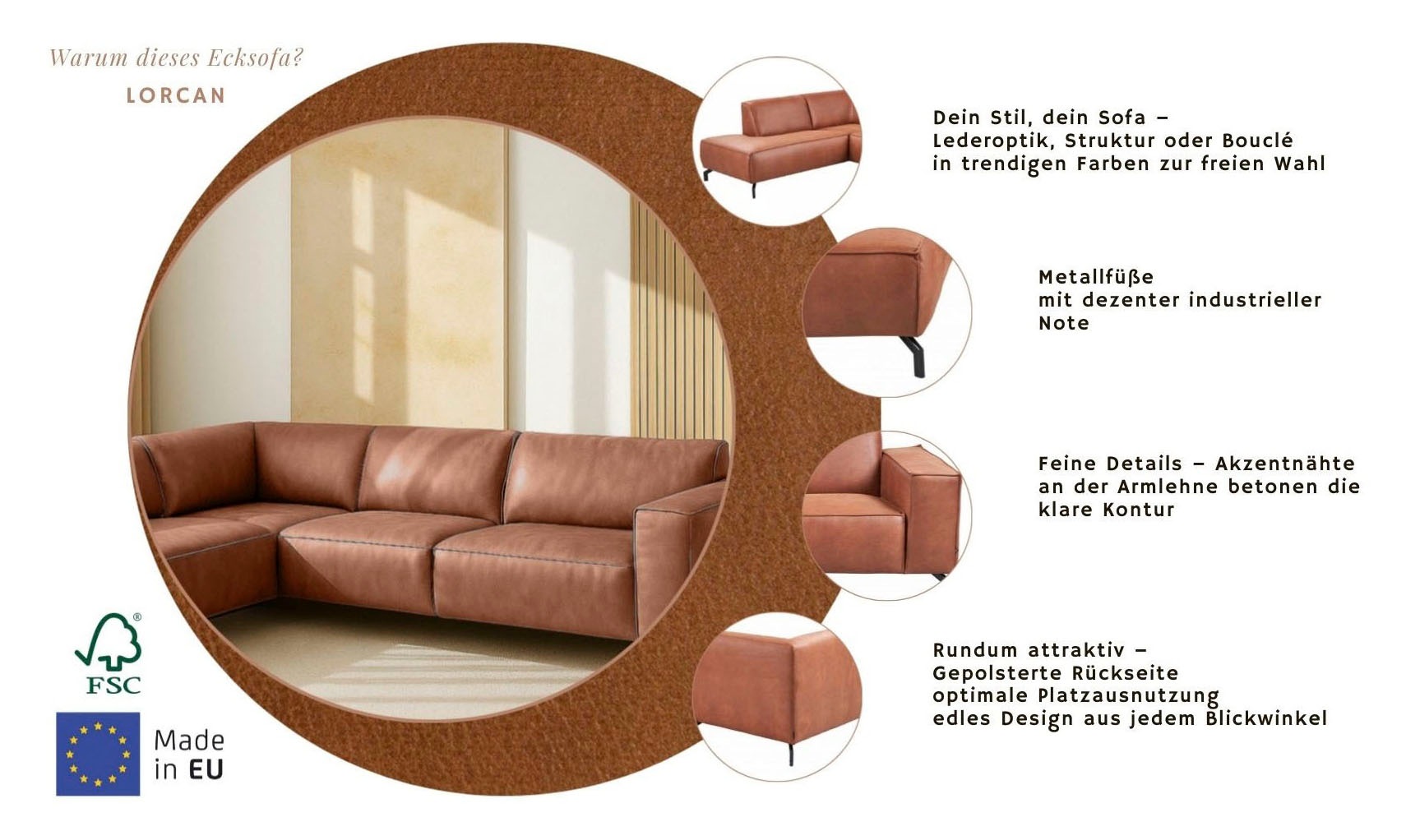 Home affaire LORCAN Corner Sofa Brown 2