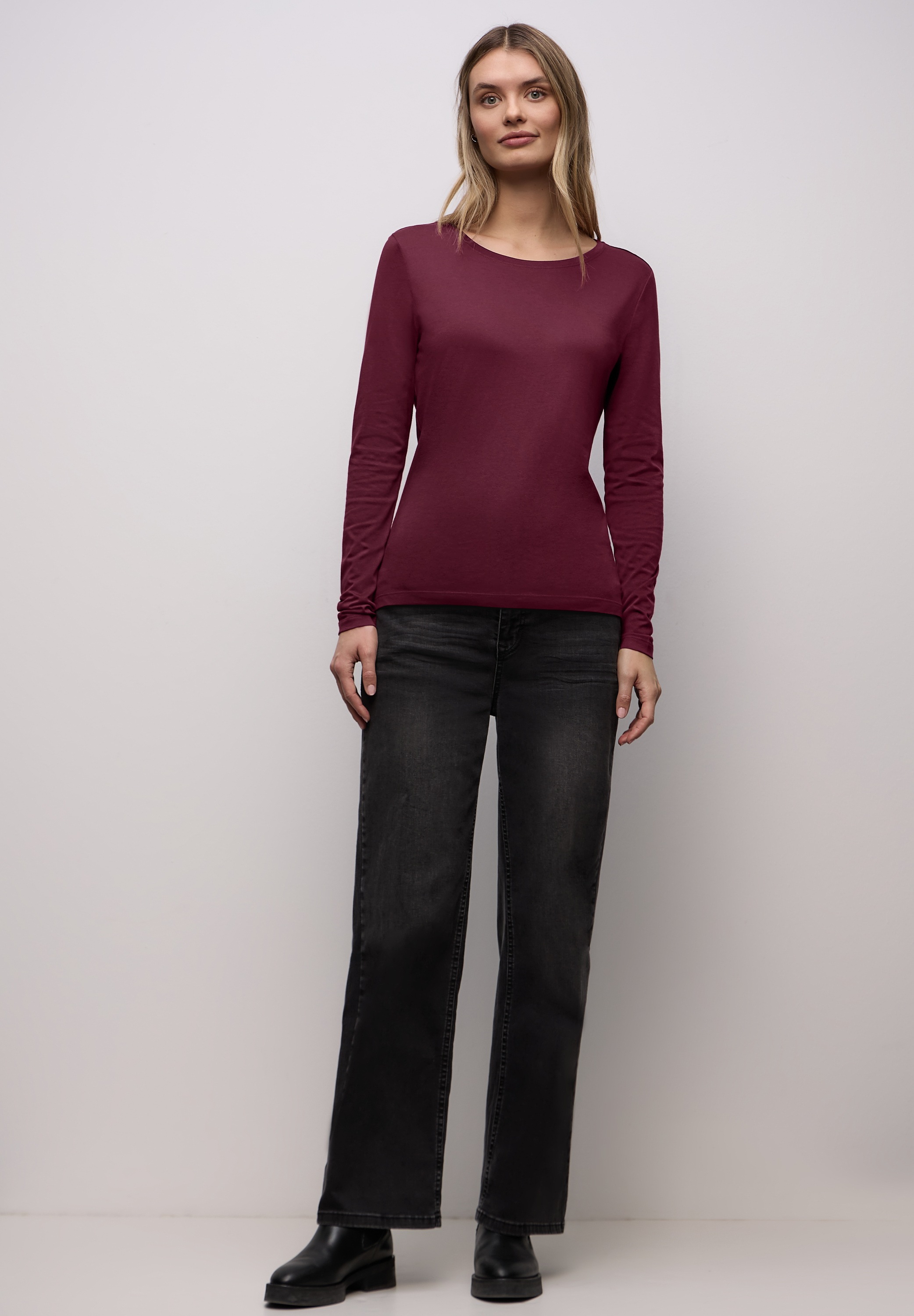 STREET ONE Langarmshirt mit Rundhalsausschnitt