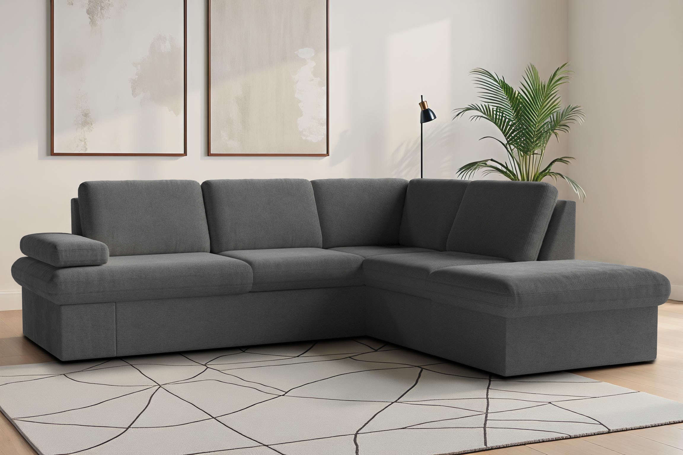 sit&more Ecksofa "Moreno L-Form, B: 238 cm" mit Armteilverstellung, optional Schlaffunktion