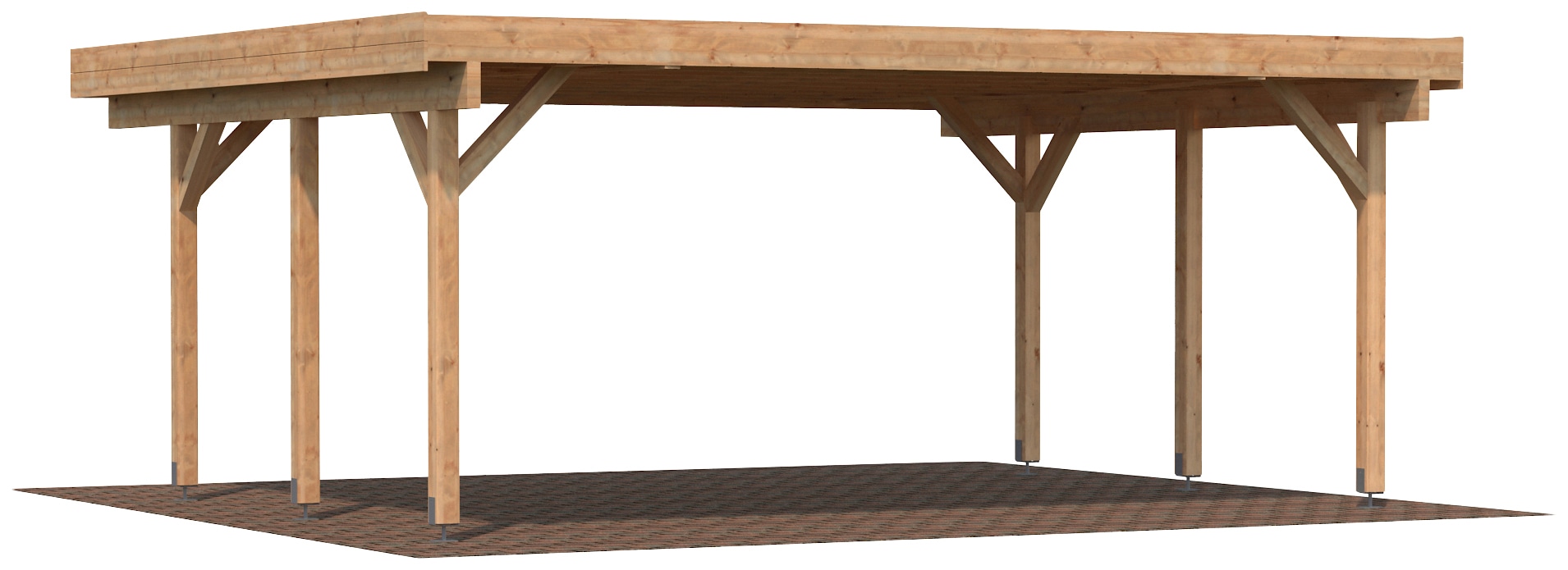 Palmako Doppelcarport "Karl" Massivholz hellbraun