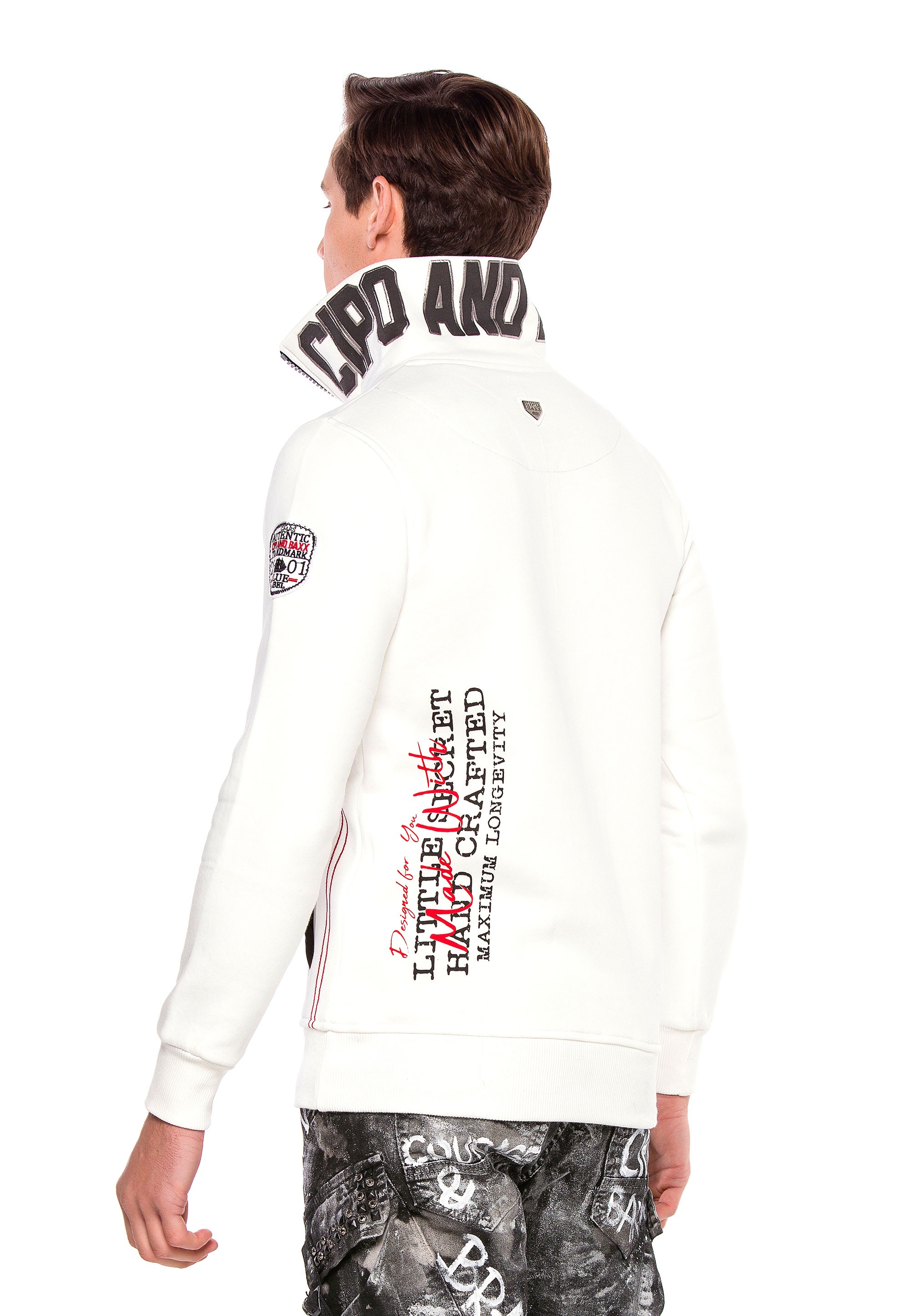 Cipo &amp; Baxx Sweatshirt mit hohem Stehkragen