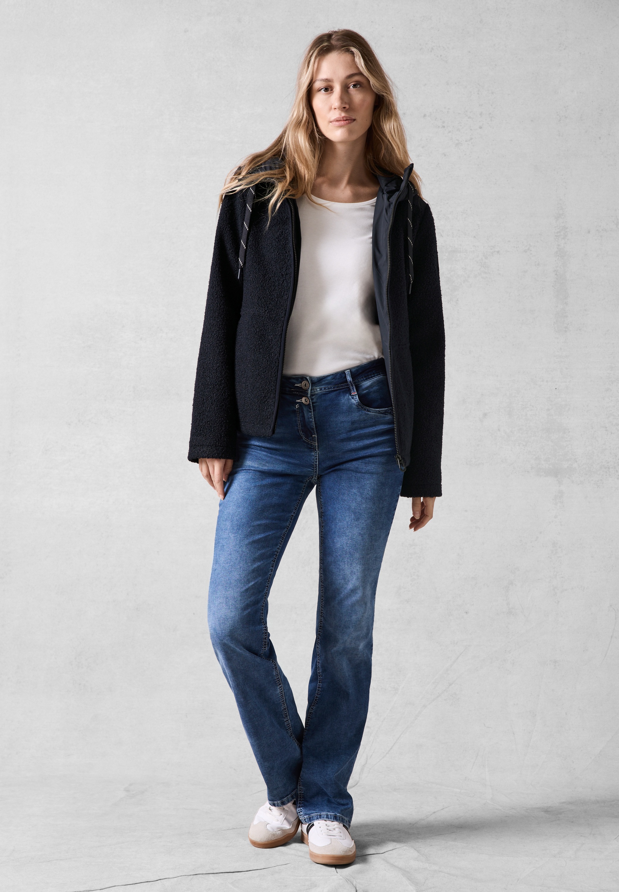 Cecil Fellimitatjacke, mit Kapuze, mit Kapuze