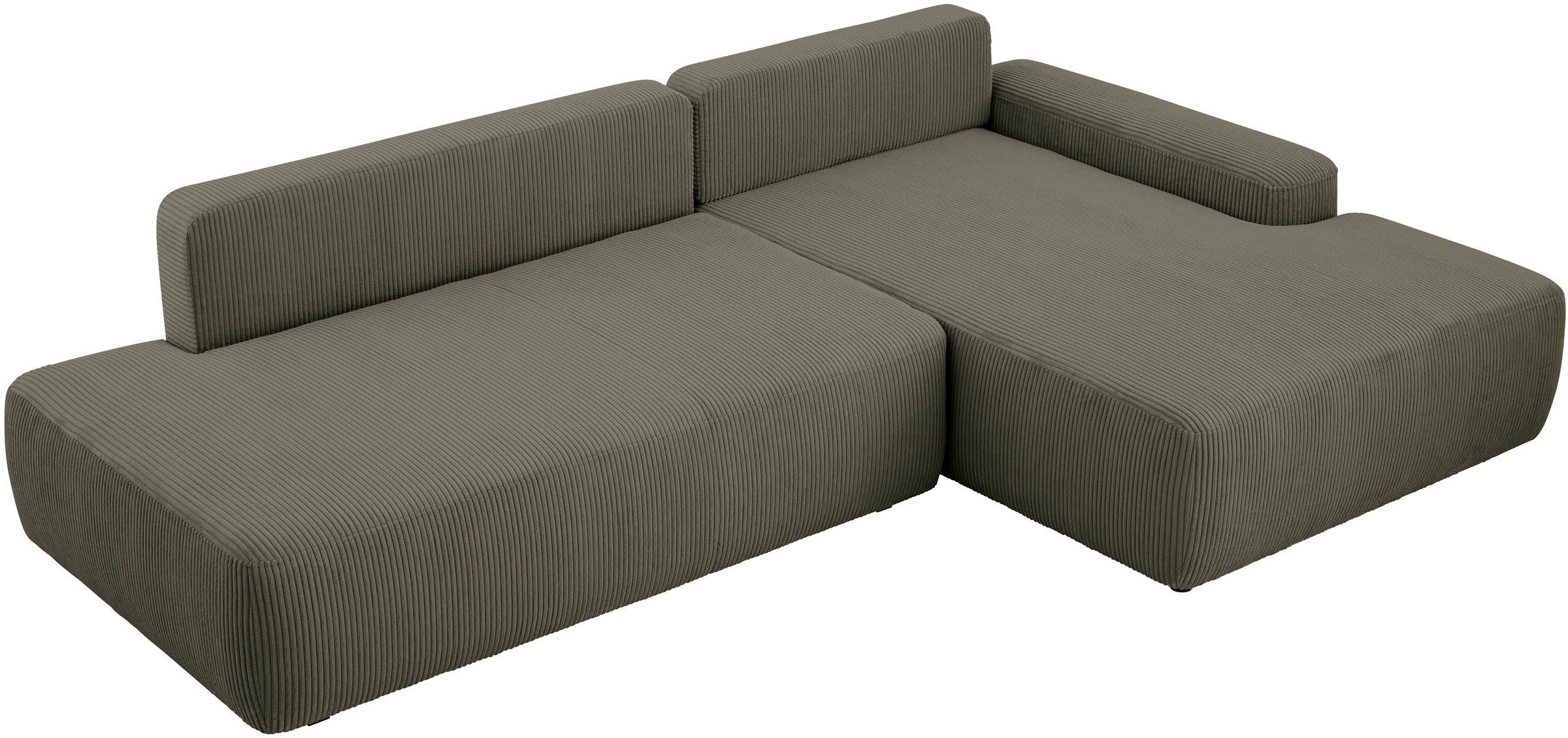 INOSIGN Ecksofa »TORGE, Schlafsofa Cord, Samtvelours u. Strukur fein, Couch in L-Form«, Schlaffunktion und Bettkasten, Liegefläche: 210x125 cm, neues Design
