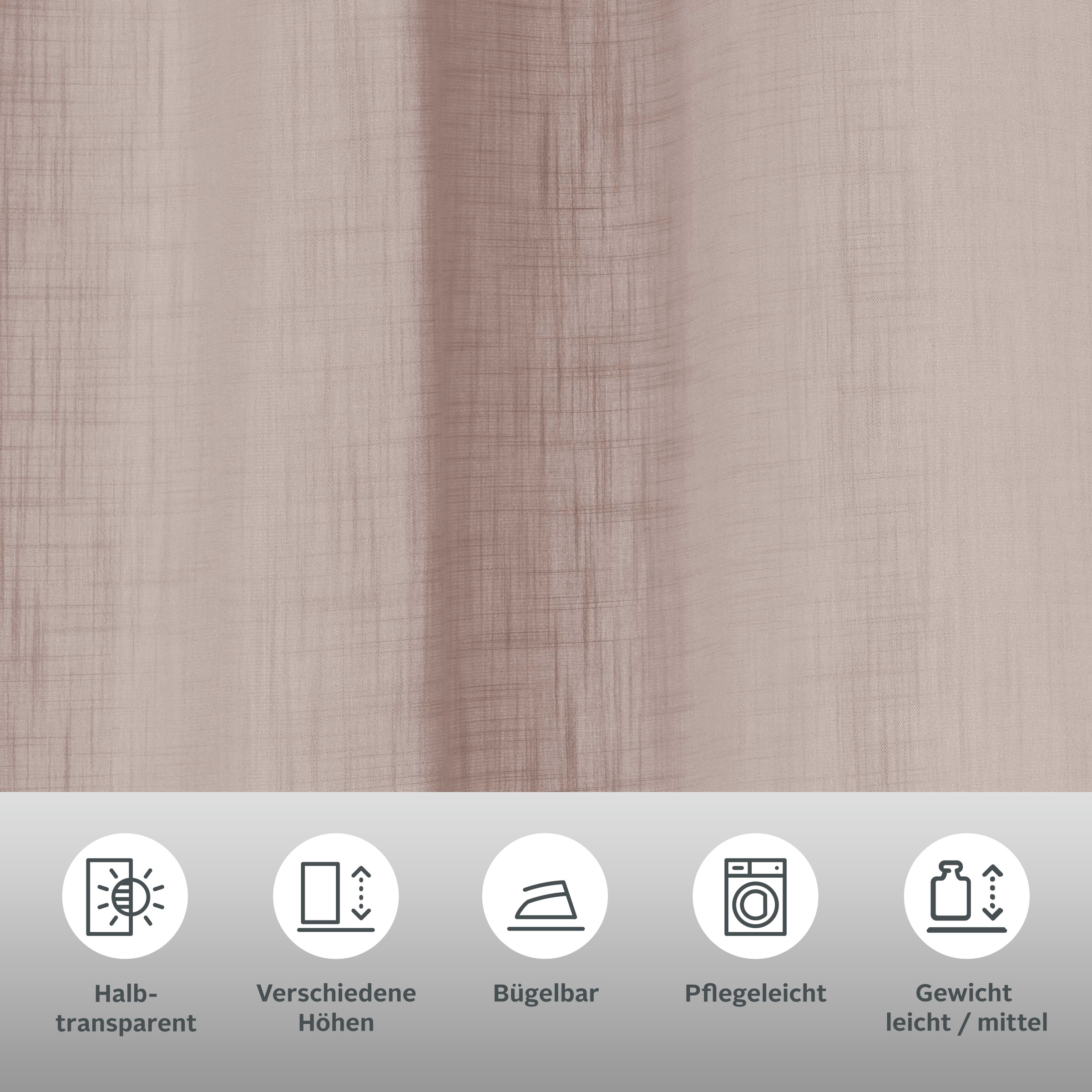 Thumbnail - Home affaire Vorhang "Linsdorf" Ösen 1 Stk. tlg. Leinenstruktur