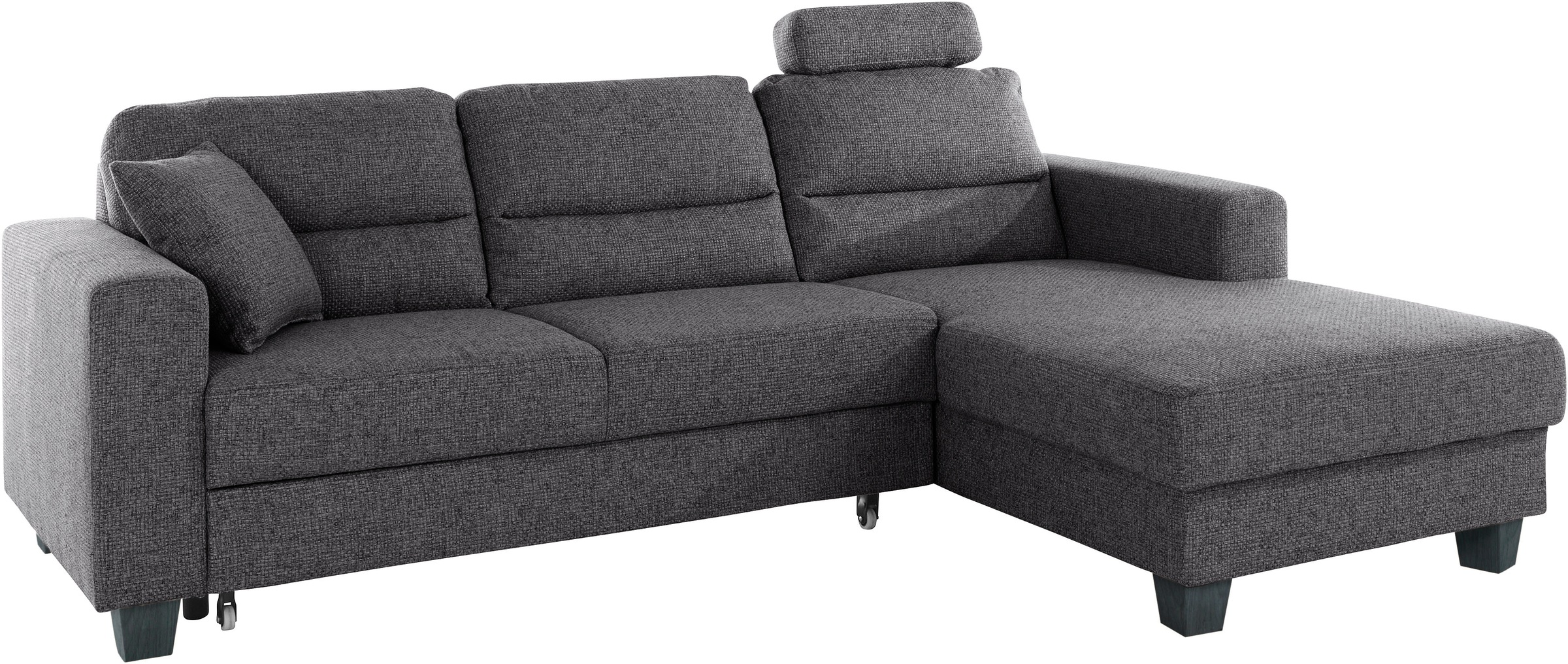 TRENDMANUFAKTUR Ecksofa »Chamber, zeitlos und modern, bequem mit hohem Sitzkomfort, L-Form«, inklusive einer Kopfstütze, wahlweise mit Schlaffunktion