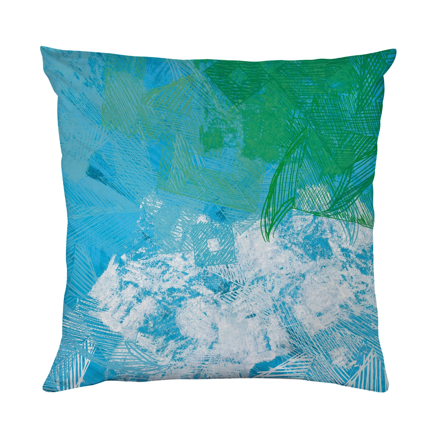 queence Dekokissen "Abstraktes Muster blau" Beidseitig bedruckte Kissenhülle, Kissen 40x40cm, inkl. Reißverschluss